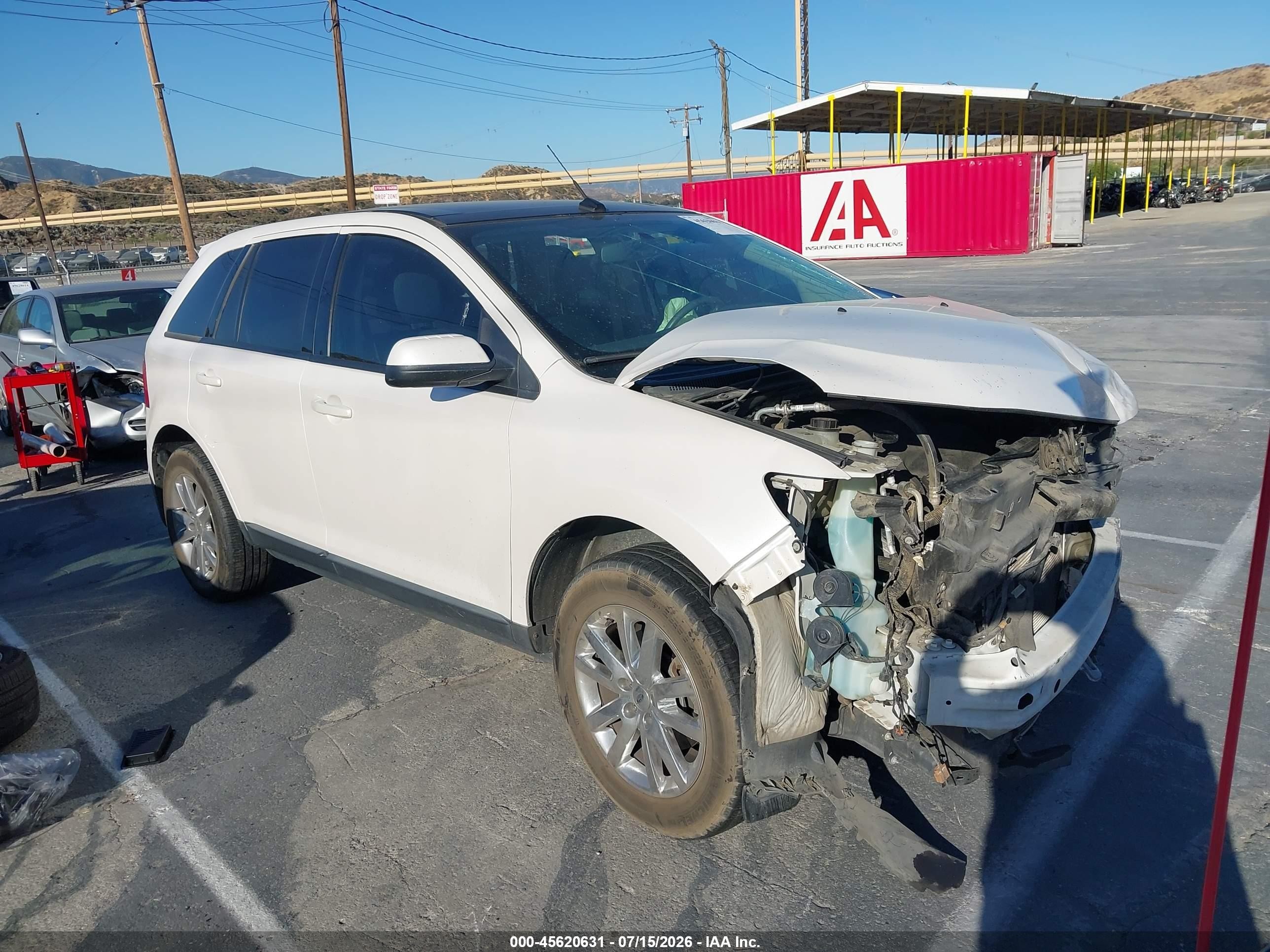 2013 Ford Edge Sel White vin: 2FMDK3JCXDBC93105