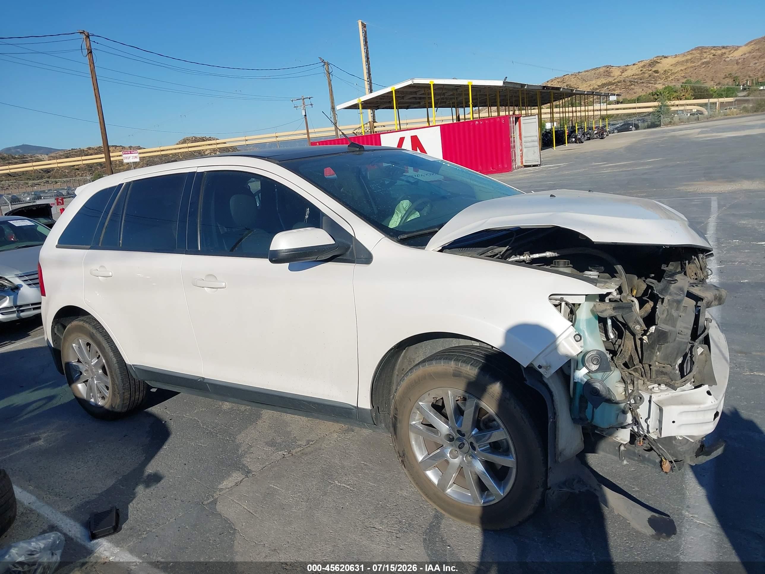 2013 Ford Edge Sel White vin: 2FMDK3JCXDBC93105