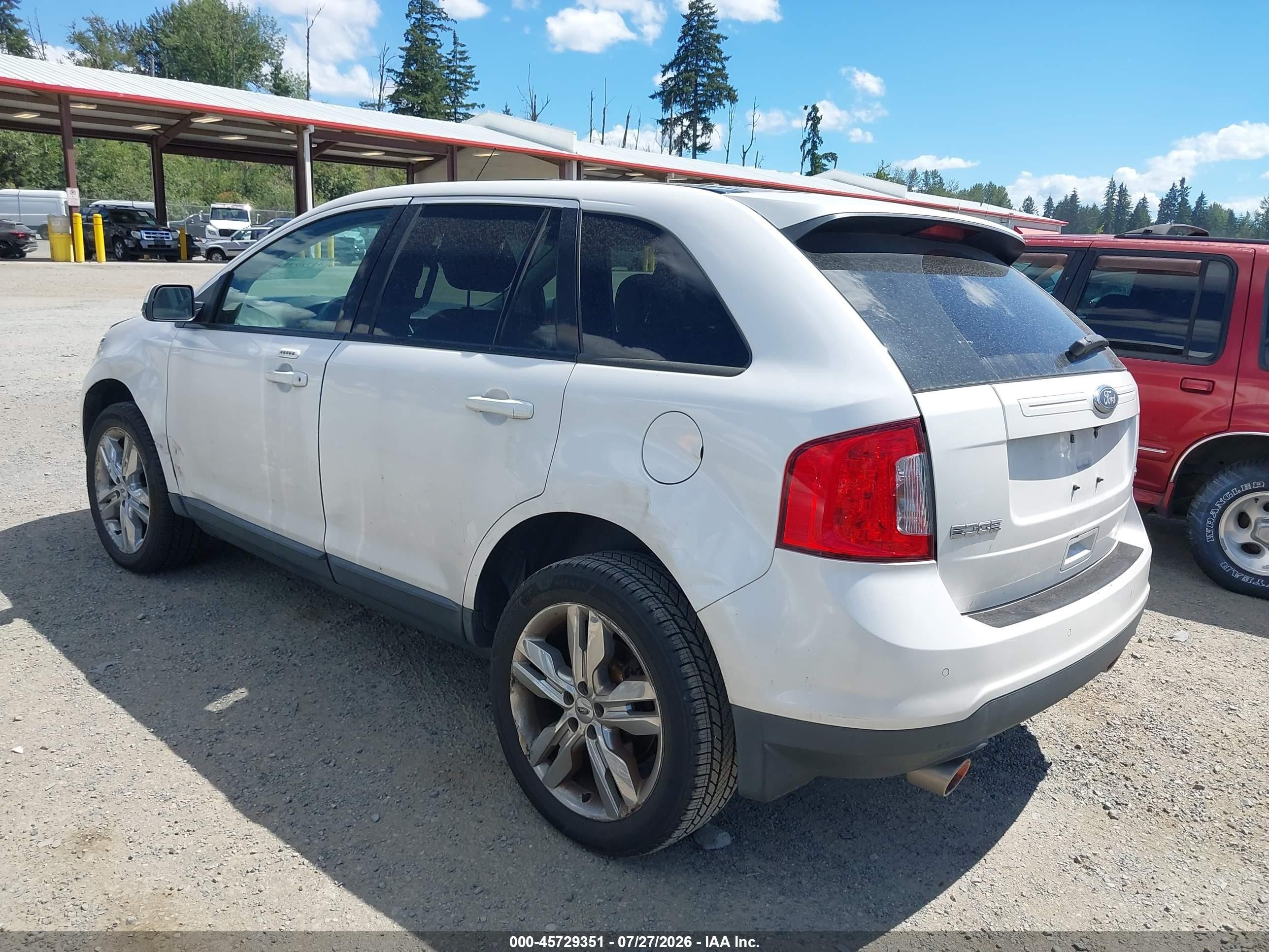 2014 Ford Edge Sel White vin: 2FMDK3JCXEBA50508