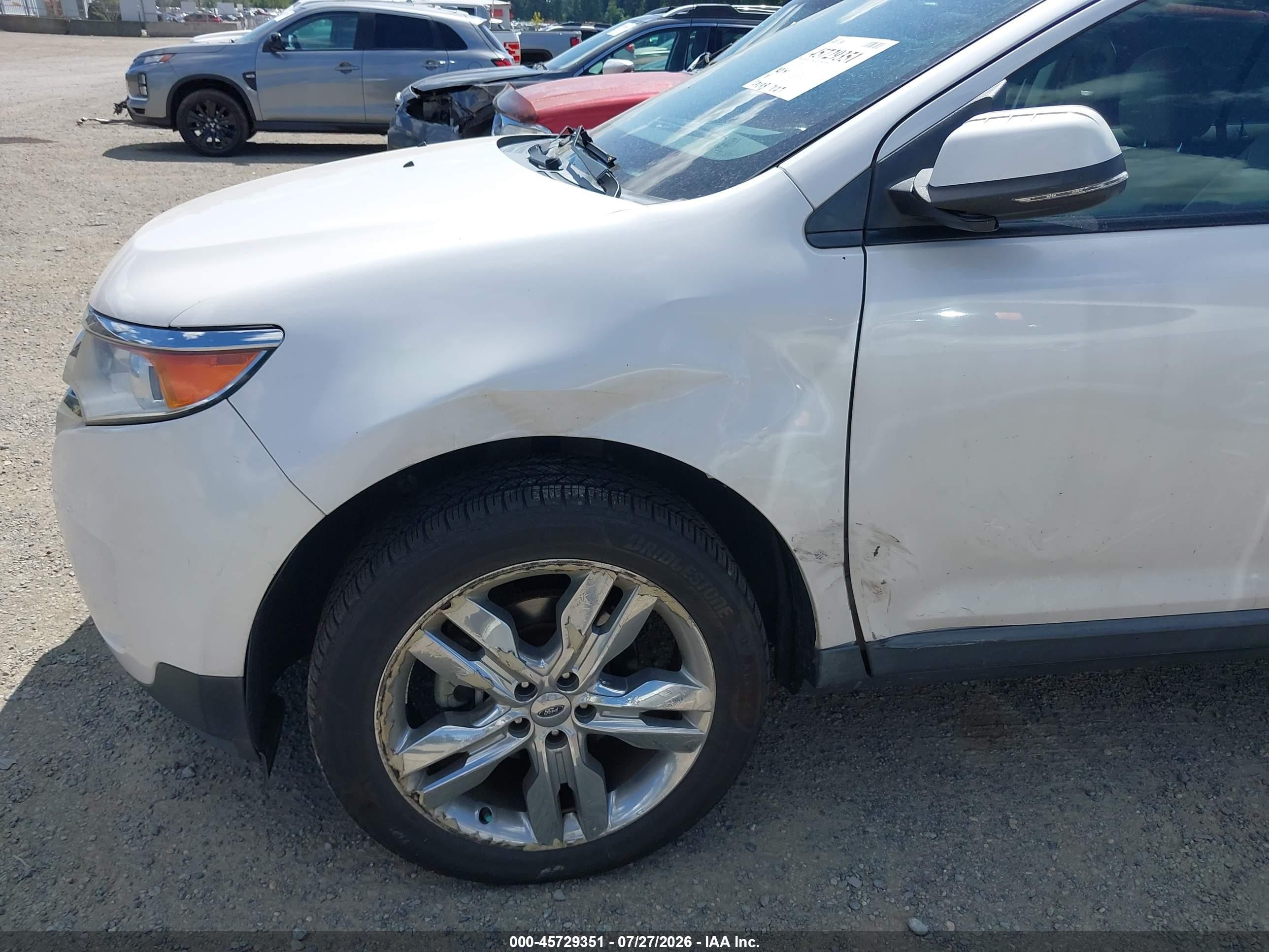 2014 Ford Edge Sel White vin: 2FMDK3JCXEBA50508