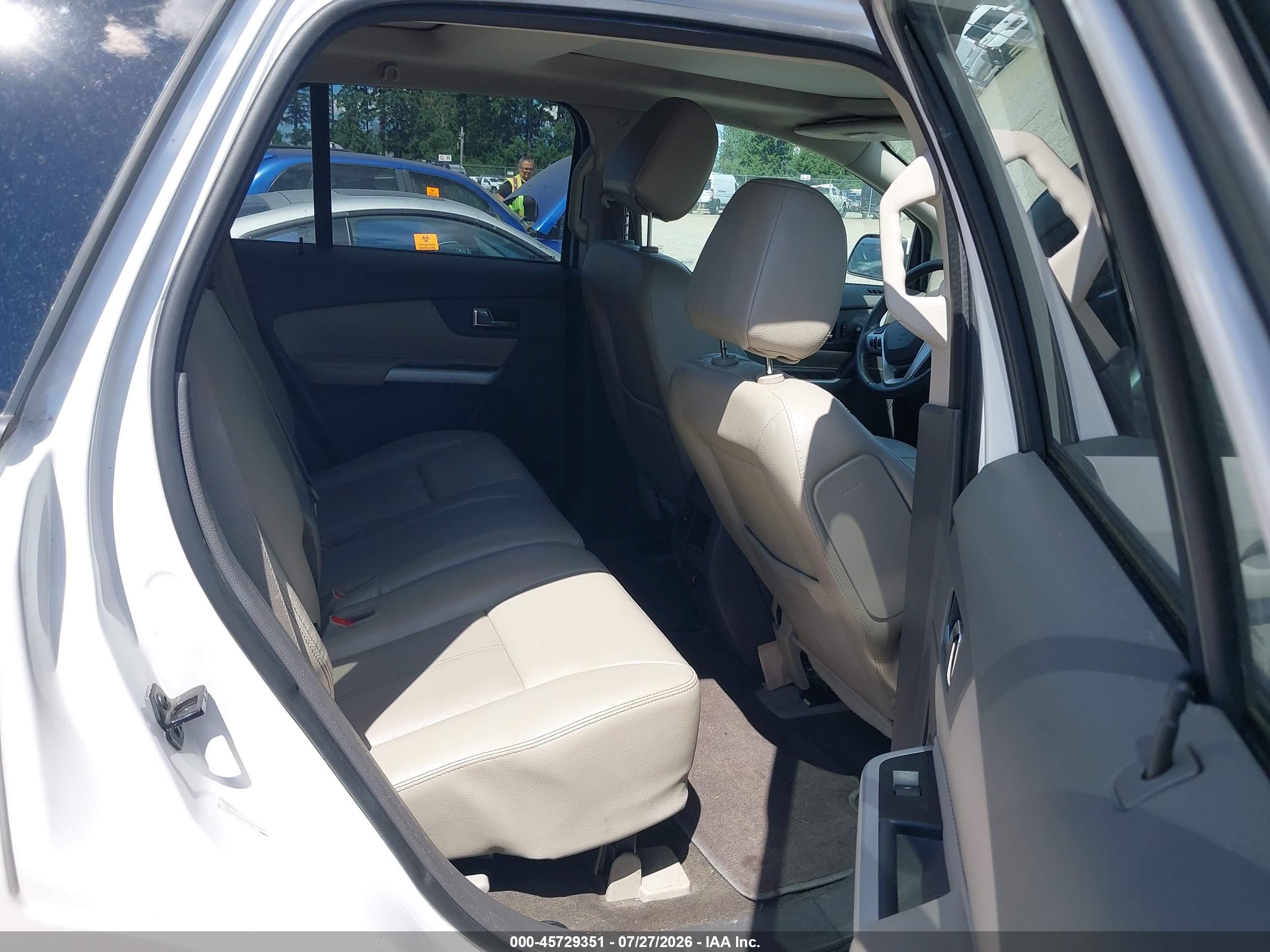 2014 Ford Edge Sel White vin: 2FMDK3JCXEBA50508