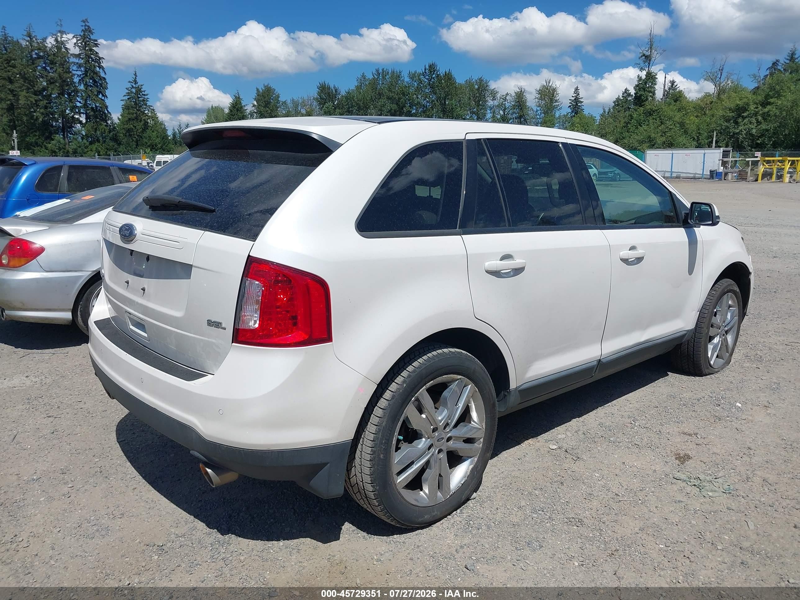 2014 Ford Edge Sel White vin: 2FMDK3JCXEBA50508