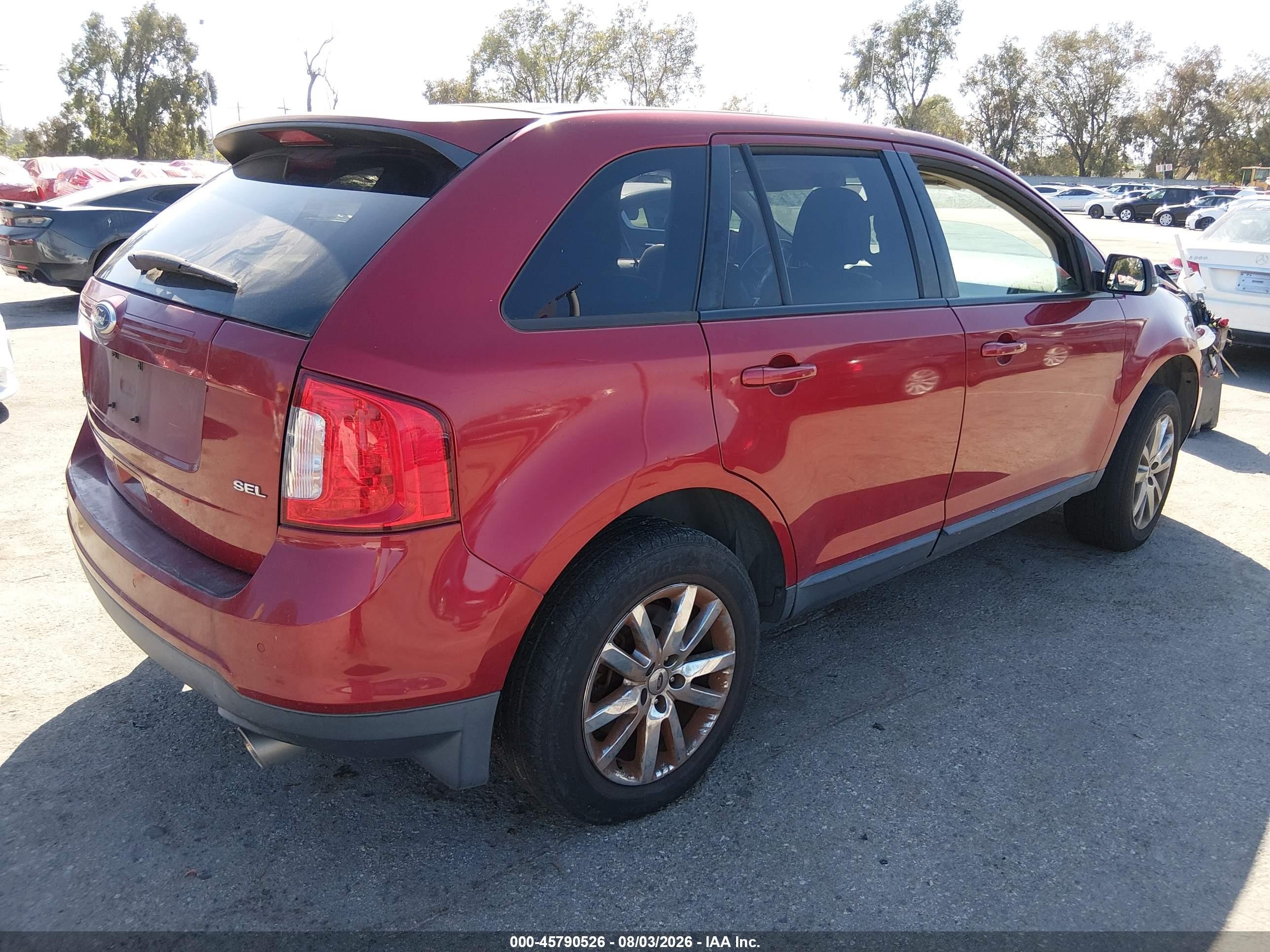 2014 Ford Edge Sel Red vin: 2FMDK3JCXEBA83279