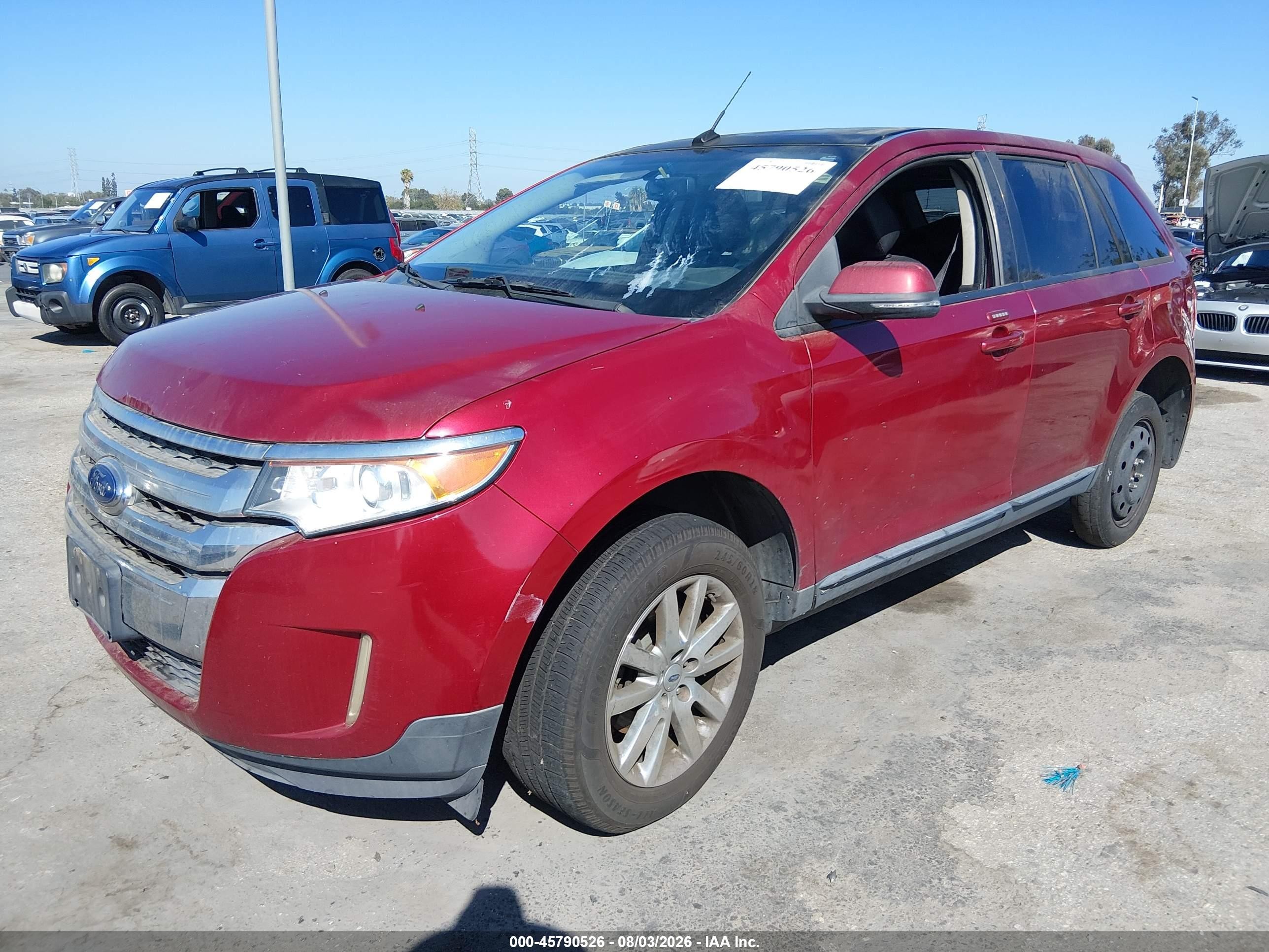 2014 Ford Edge Sel Red vin: 2FMDK3JCXEBA83279