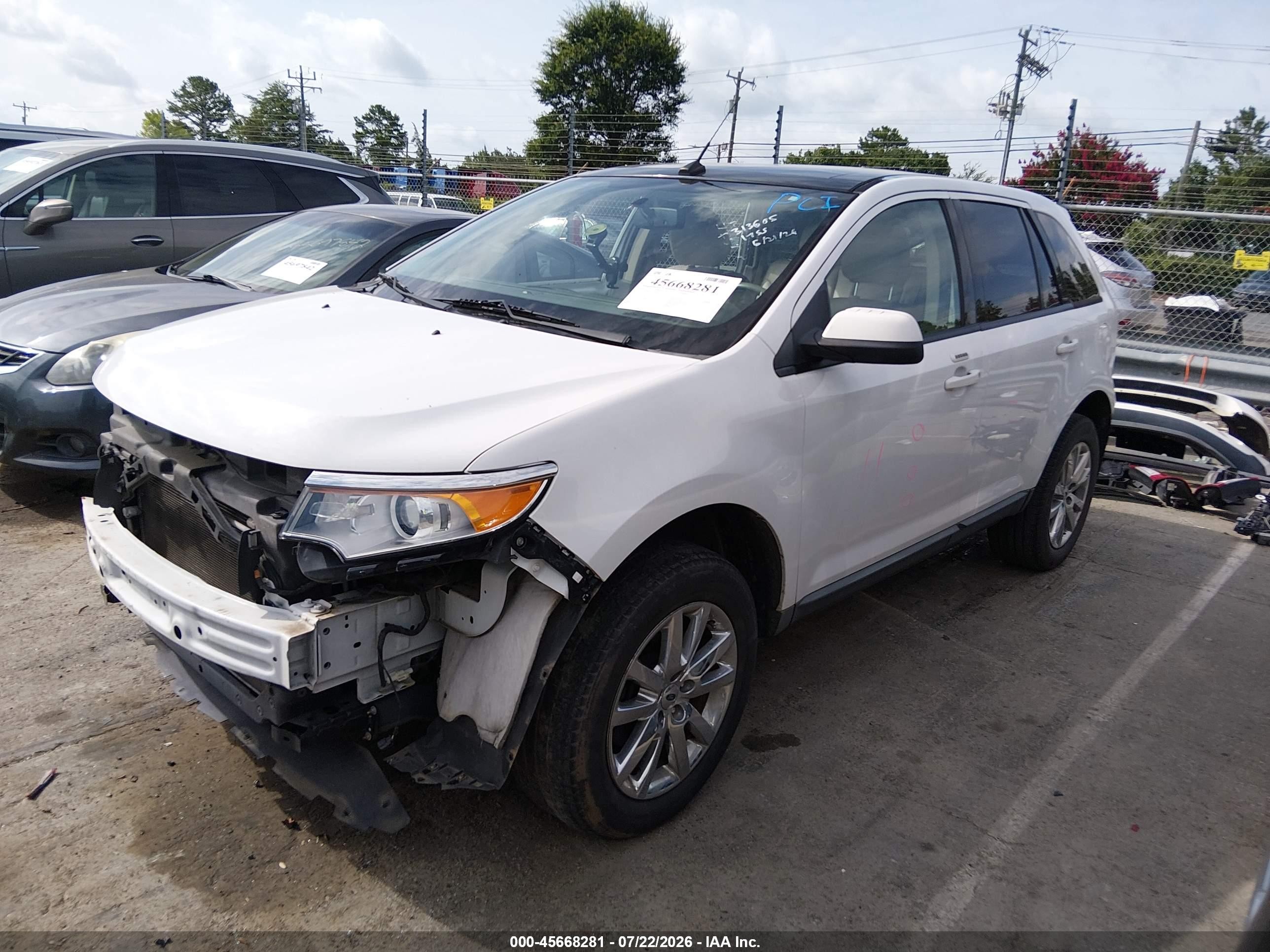 2014 Ford Edge Sel White vin: 2FMDK3JCXEBB21755