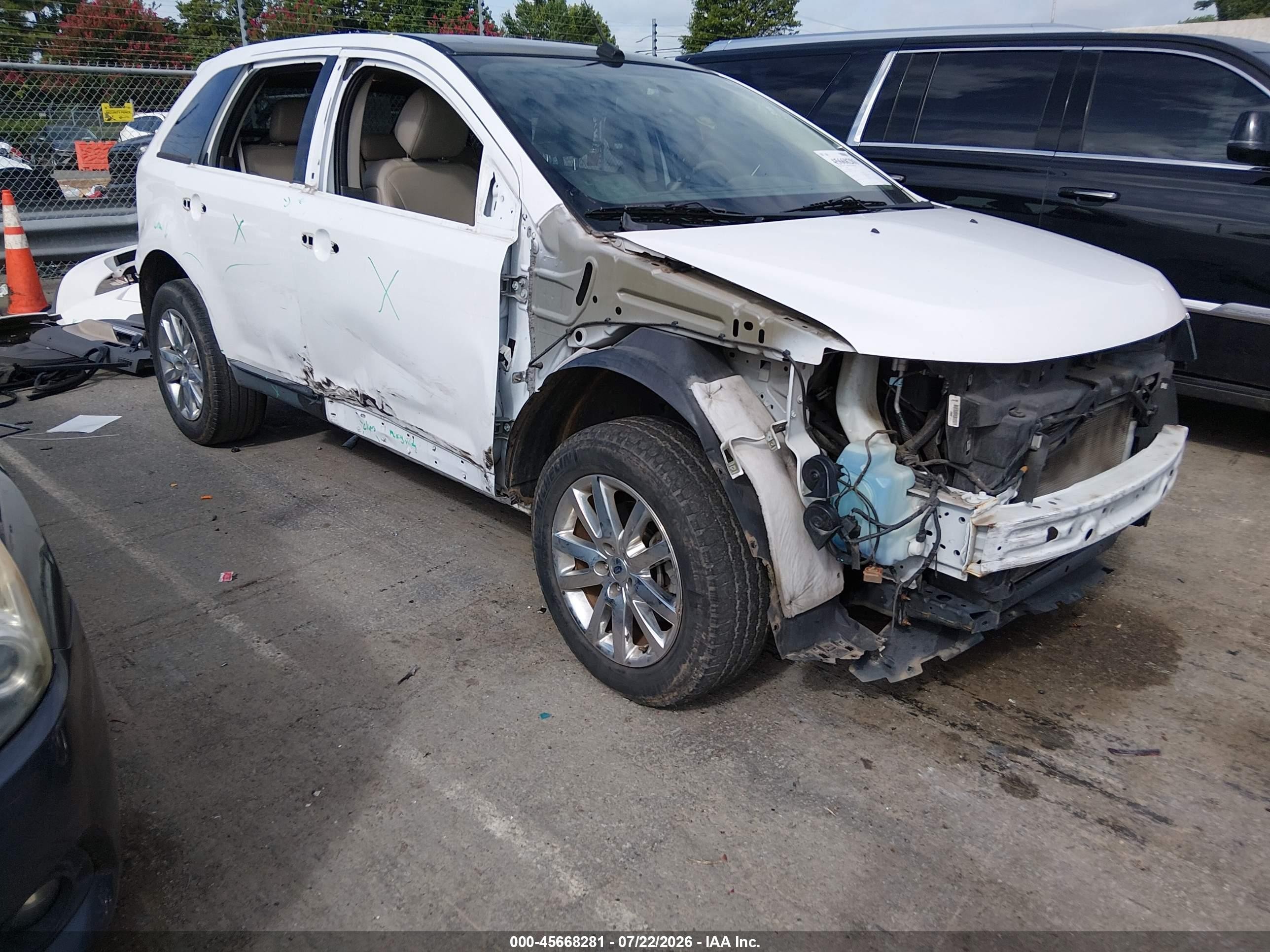 2014 Ford Edge Sel White vin: 2FMDK3JCXEBB21755