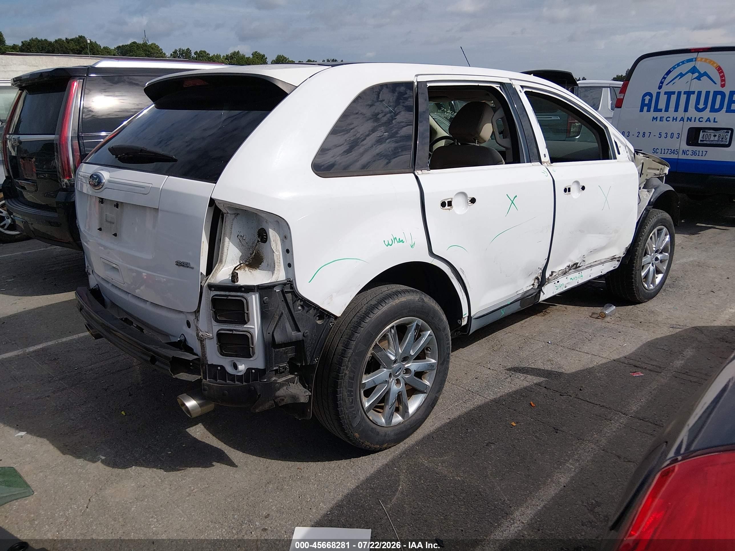 2014 Ford Edge Sel White vin: 2FMDK3JCXEBB21755