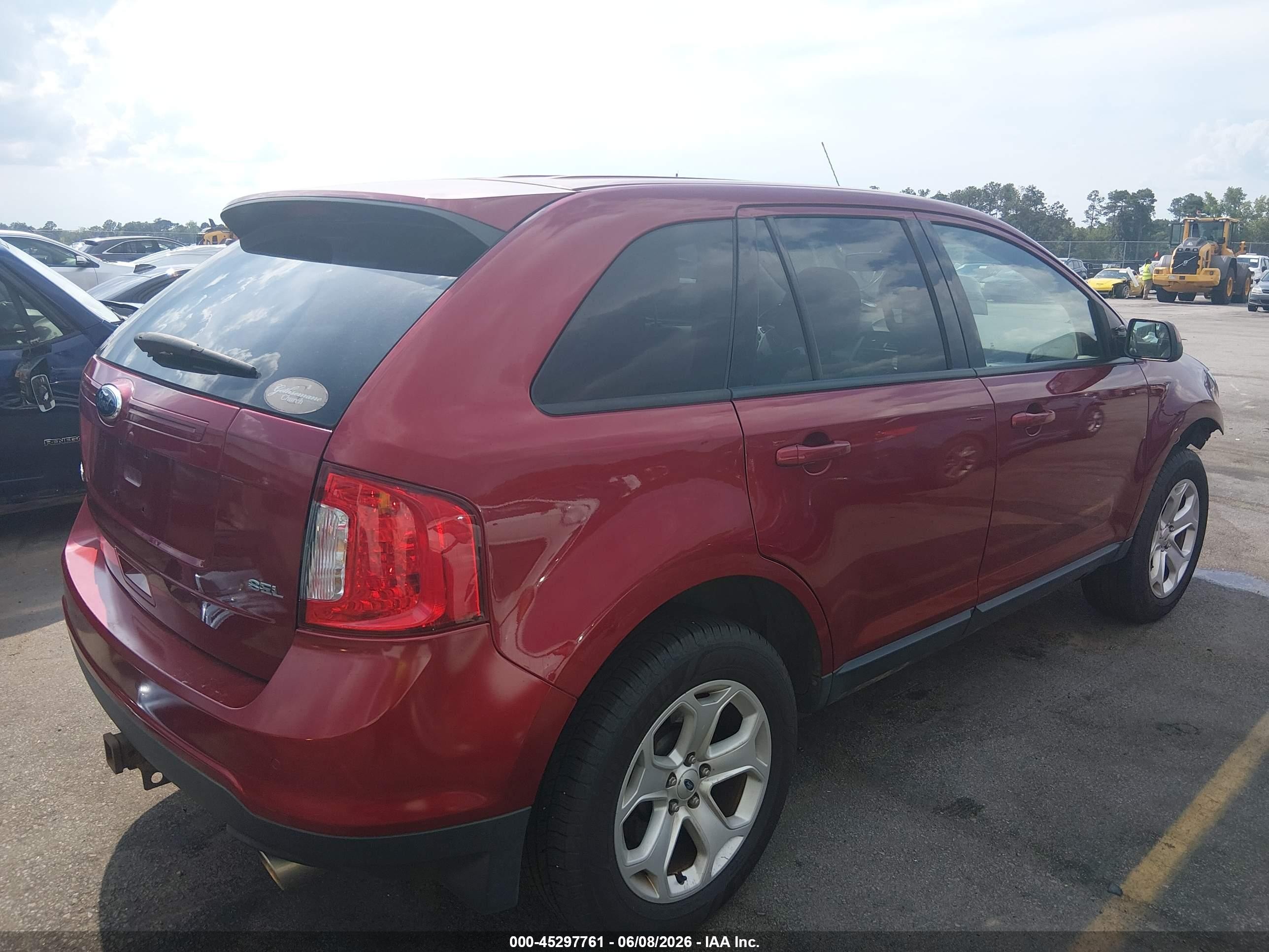 2014 Ford Edge Sel Red vin: 2FMDK3JCXEBB46090