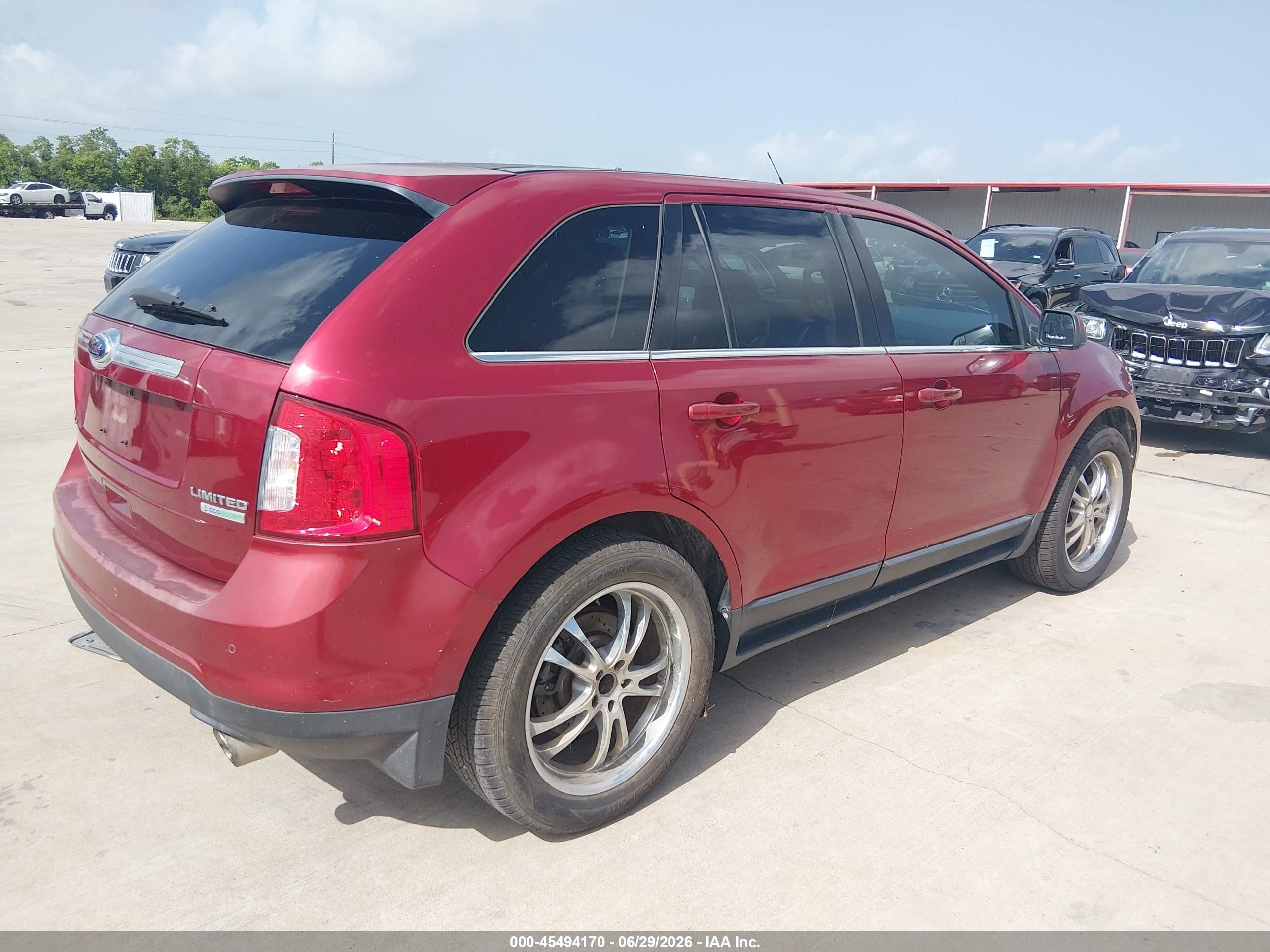 2013 Ford Edge Limited Red vin: 2FMDK3K91DBC17145