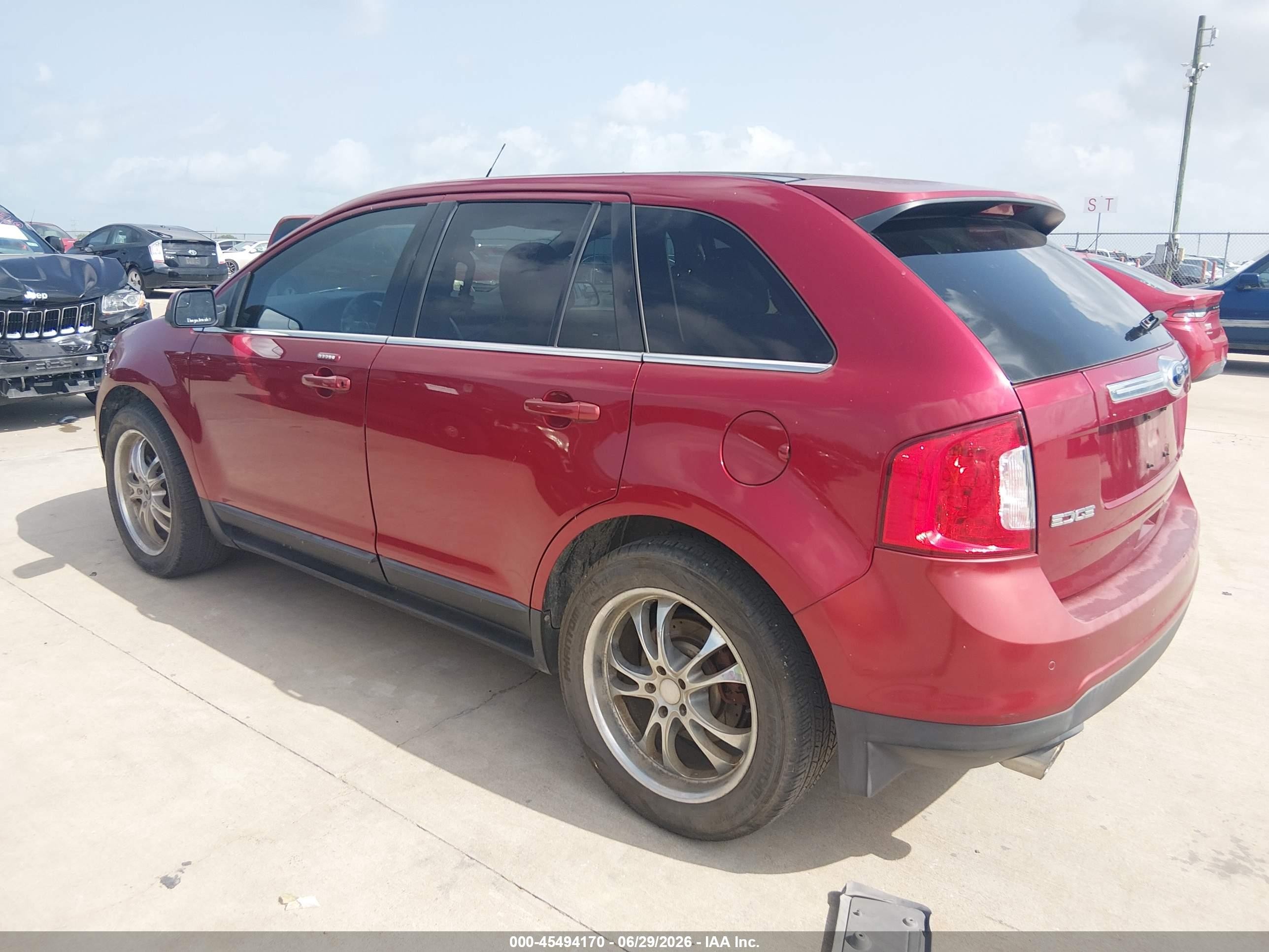 2013 Ford Edge Limited Red vin: 2FMDK3K91DBC17145