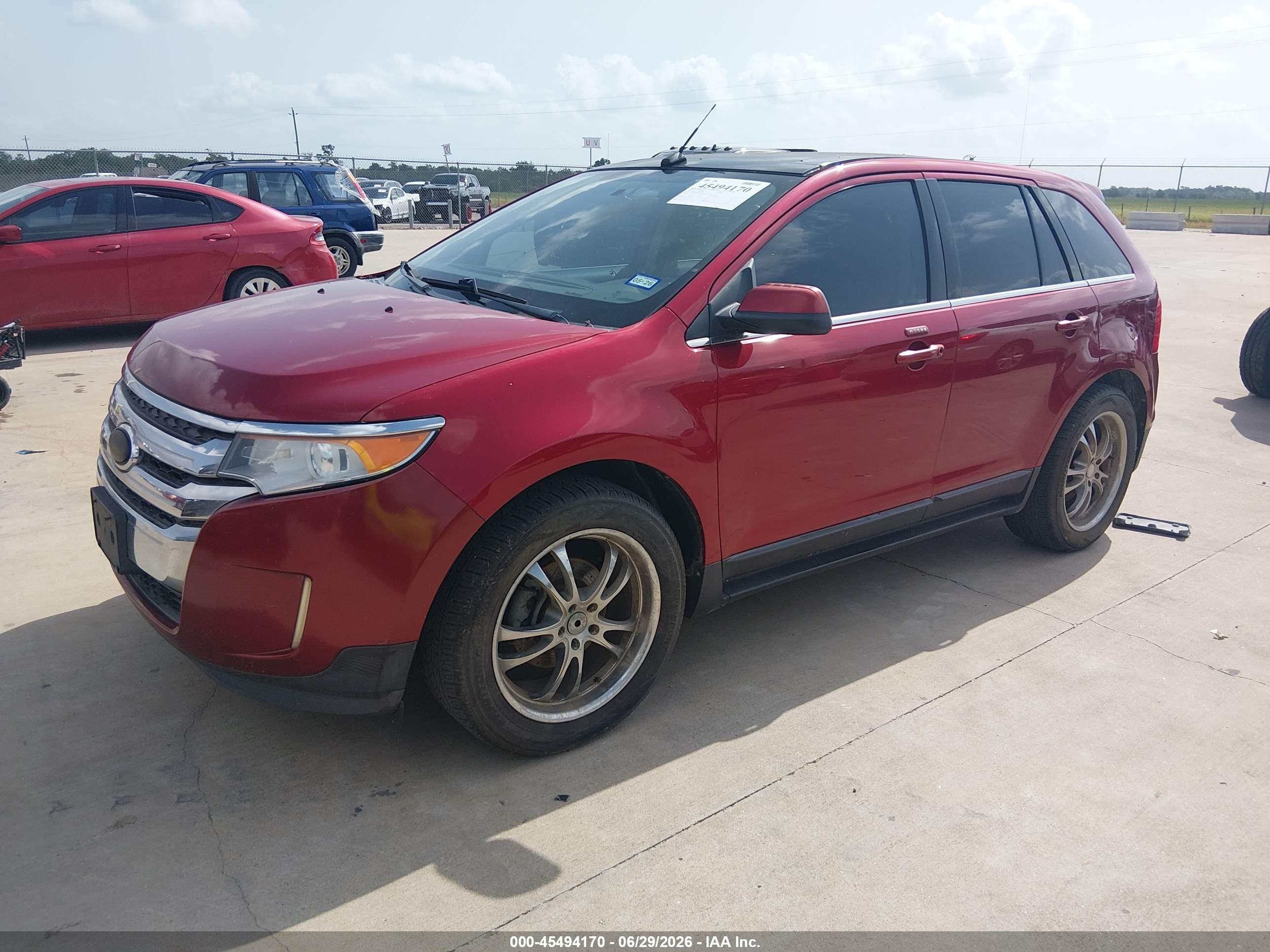 2013 Ford Edge Limited Red vin: 2FMDK3K91DBC17145