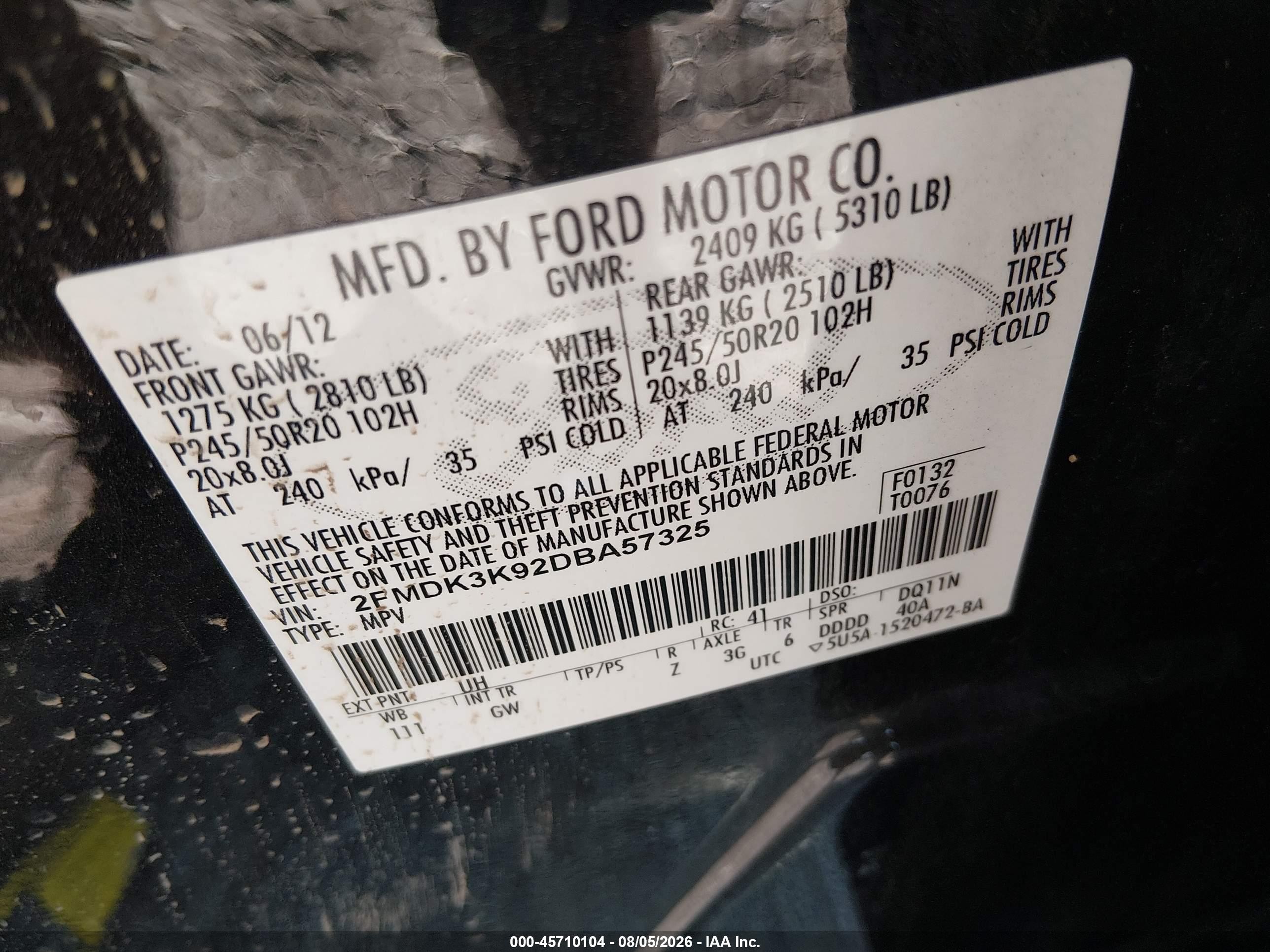 2013 Ford Edge Limited Black vin: 2FMDK3K92DBA57325