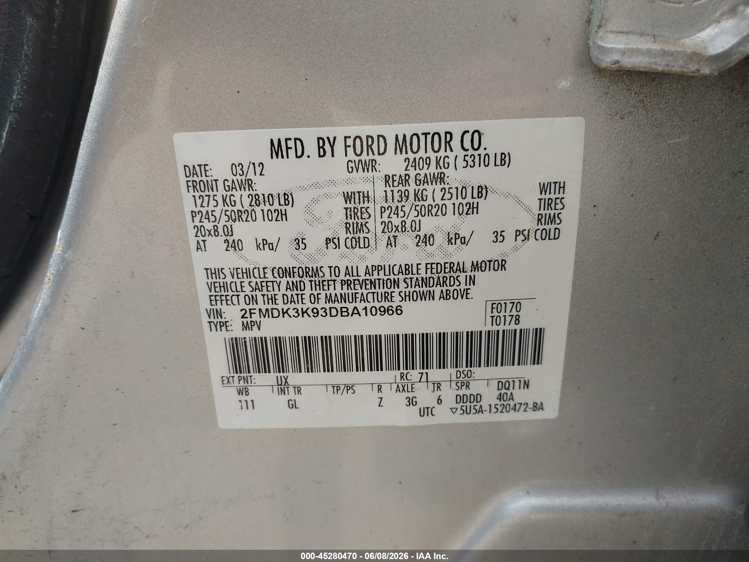 2013 Ford Edge Limited Silver vin: 2FMDK3K93DBA10966