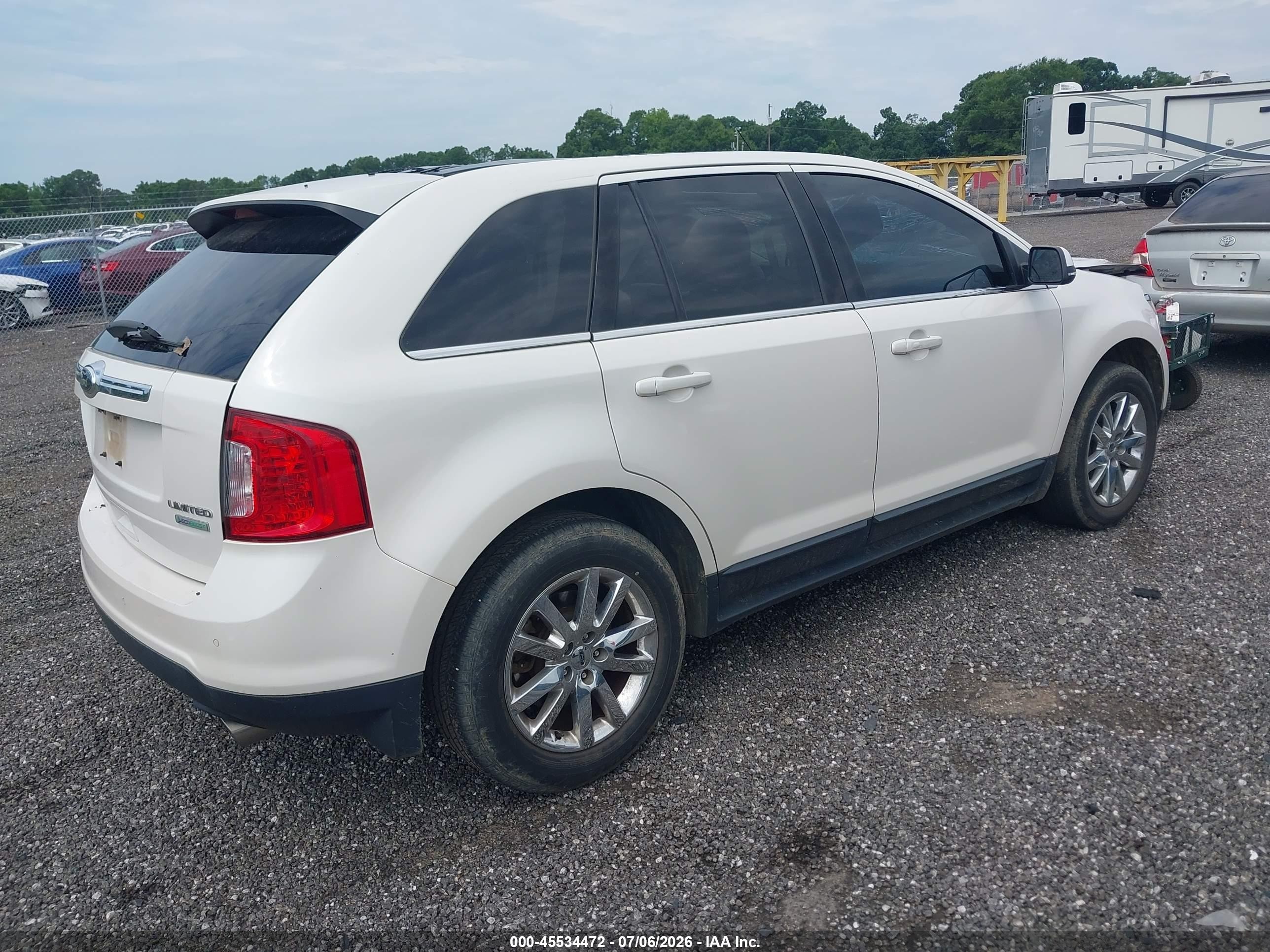 2013 Ford Edge Limited White vin: 2FMDK3K96DBE30608