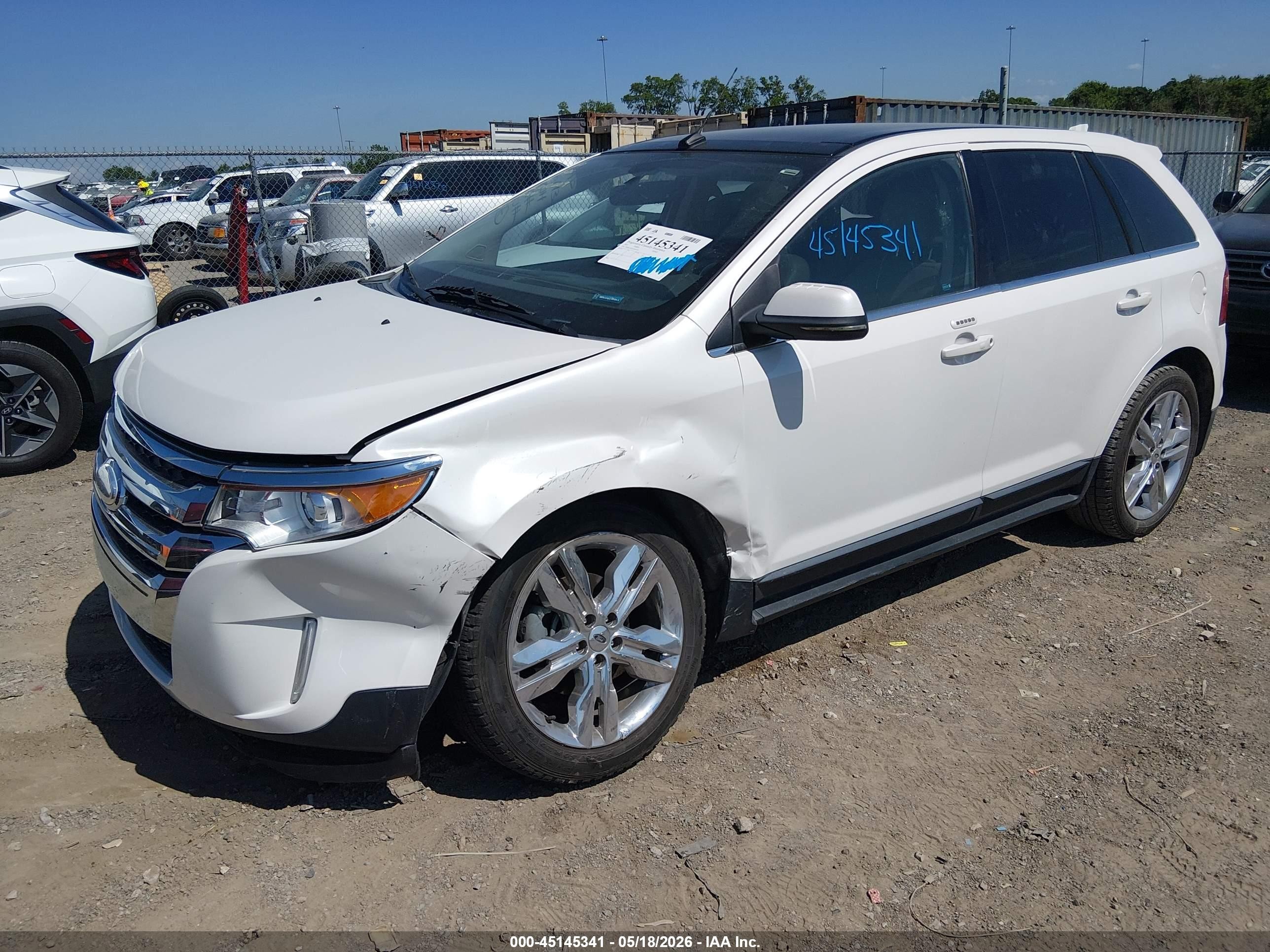 2012 Ford Edge Limited White vin: 2FMDK3K9XCBA87011