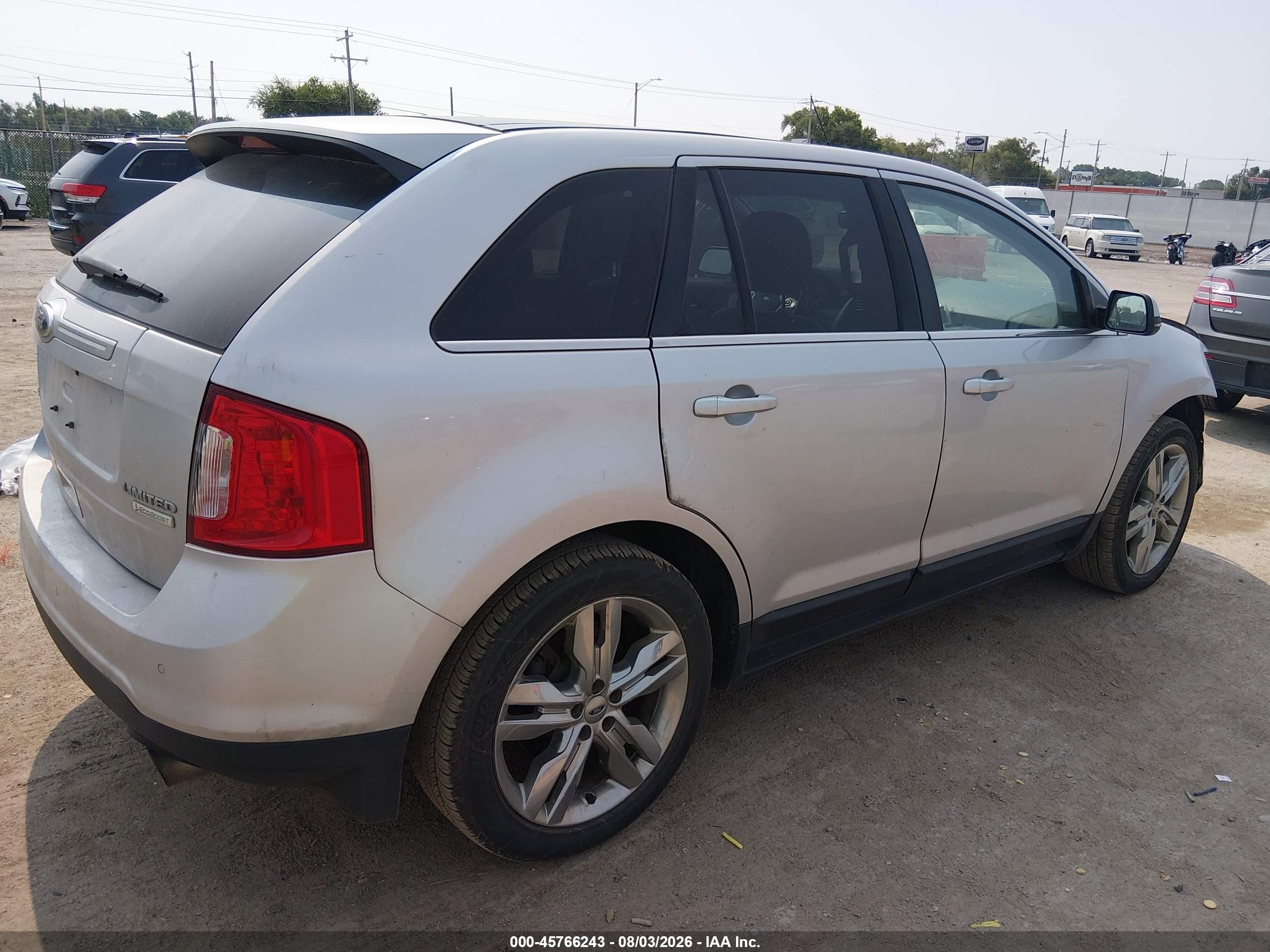2013 Ford Edge Limited Silver vin: 2FMDK3K9XDBA64040