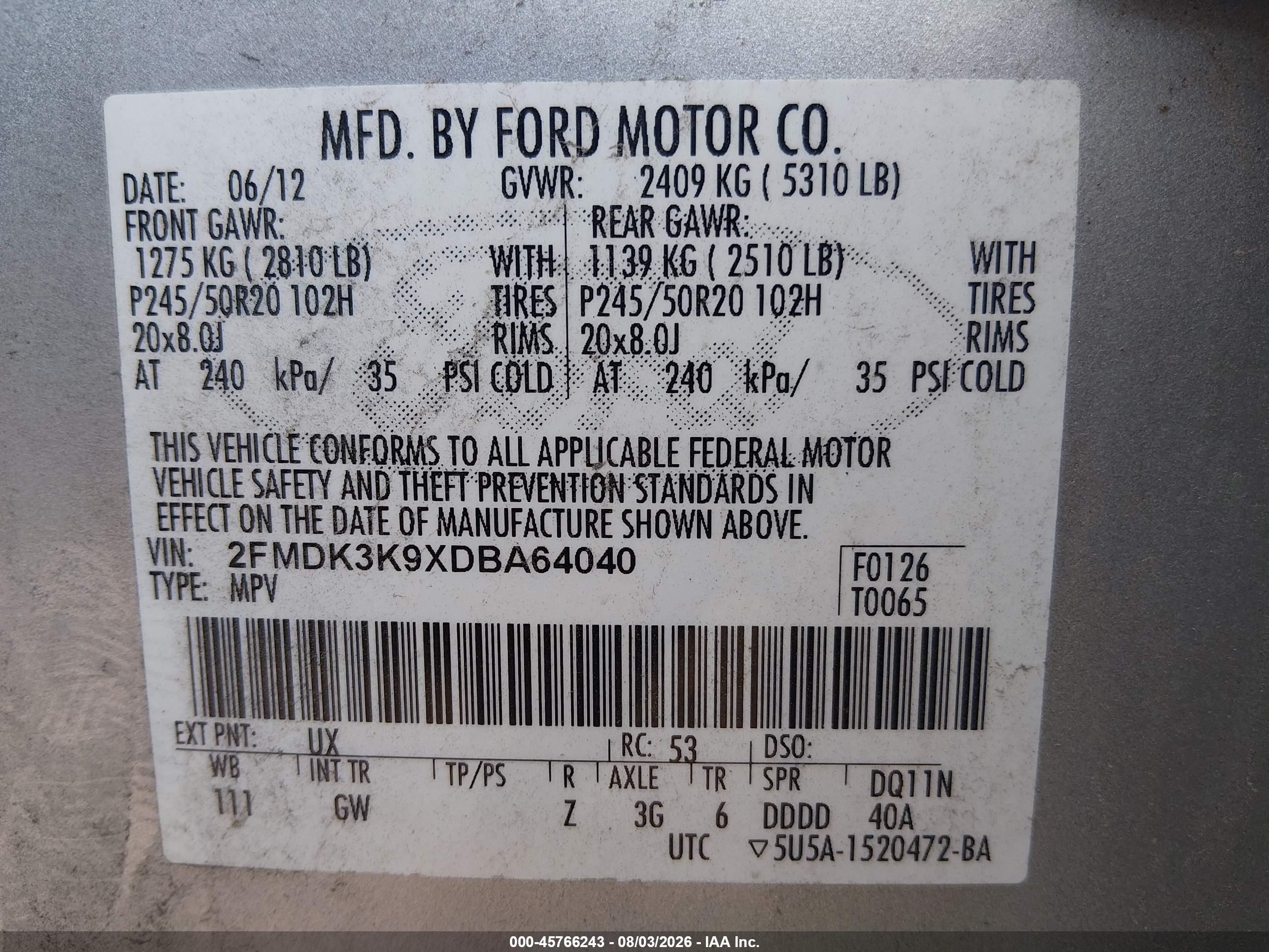 2013 Ford Edge Limited Silver vin: 2FMDK3K9XDBA64040