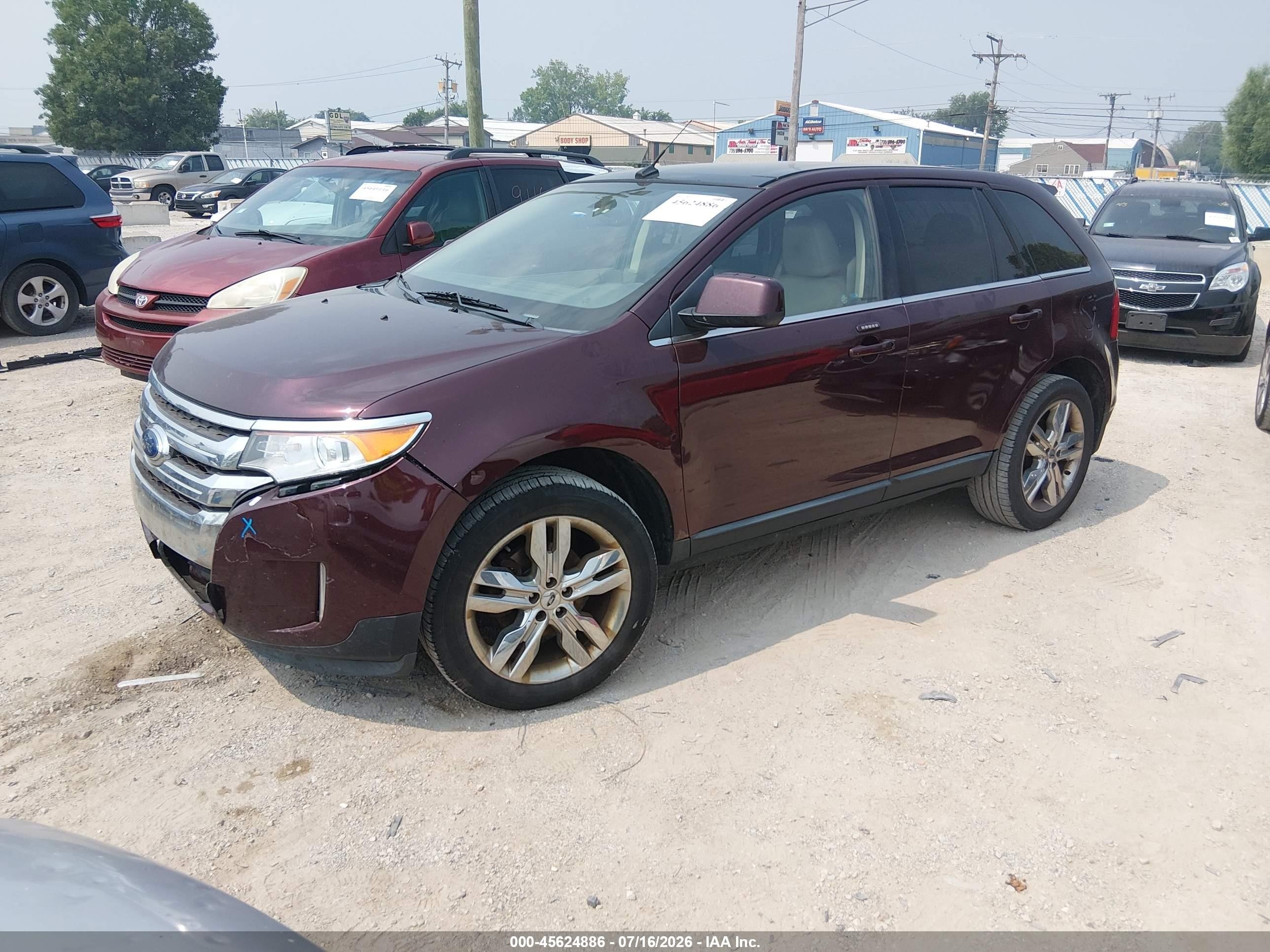 2011 Ford Edge Limited Burgundy vin: 2FMDK3KC0BBA75296