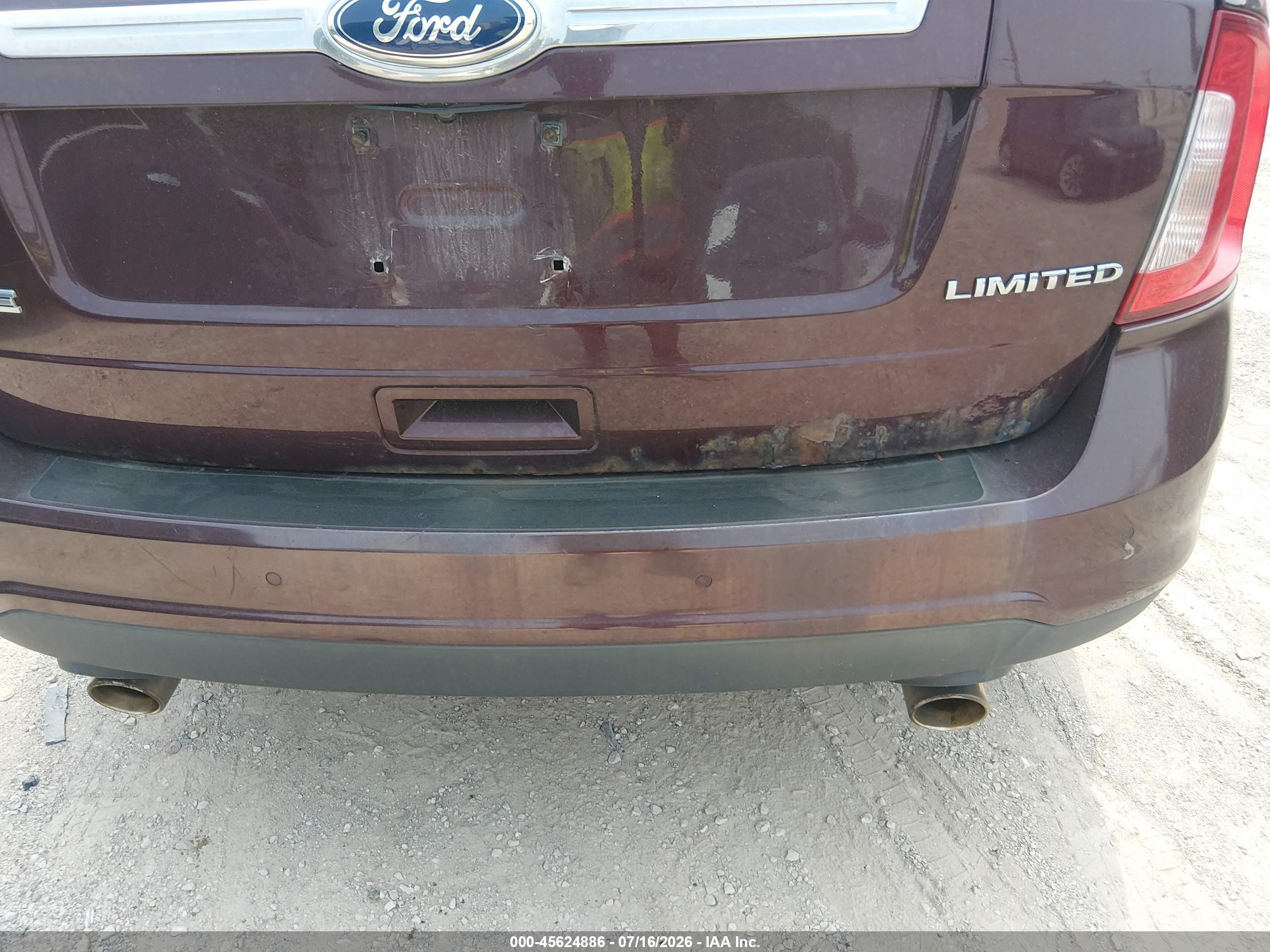 2011 Ford Edge Limited Burgundy vin: 2FMDK3KC0BBA75296