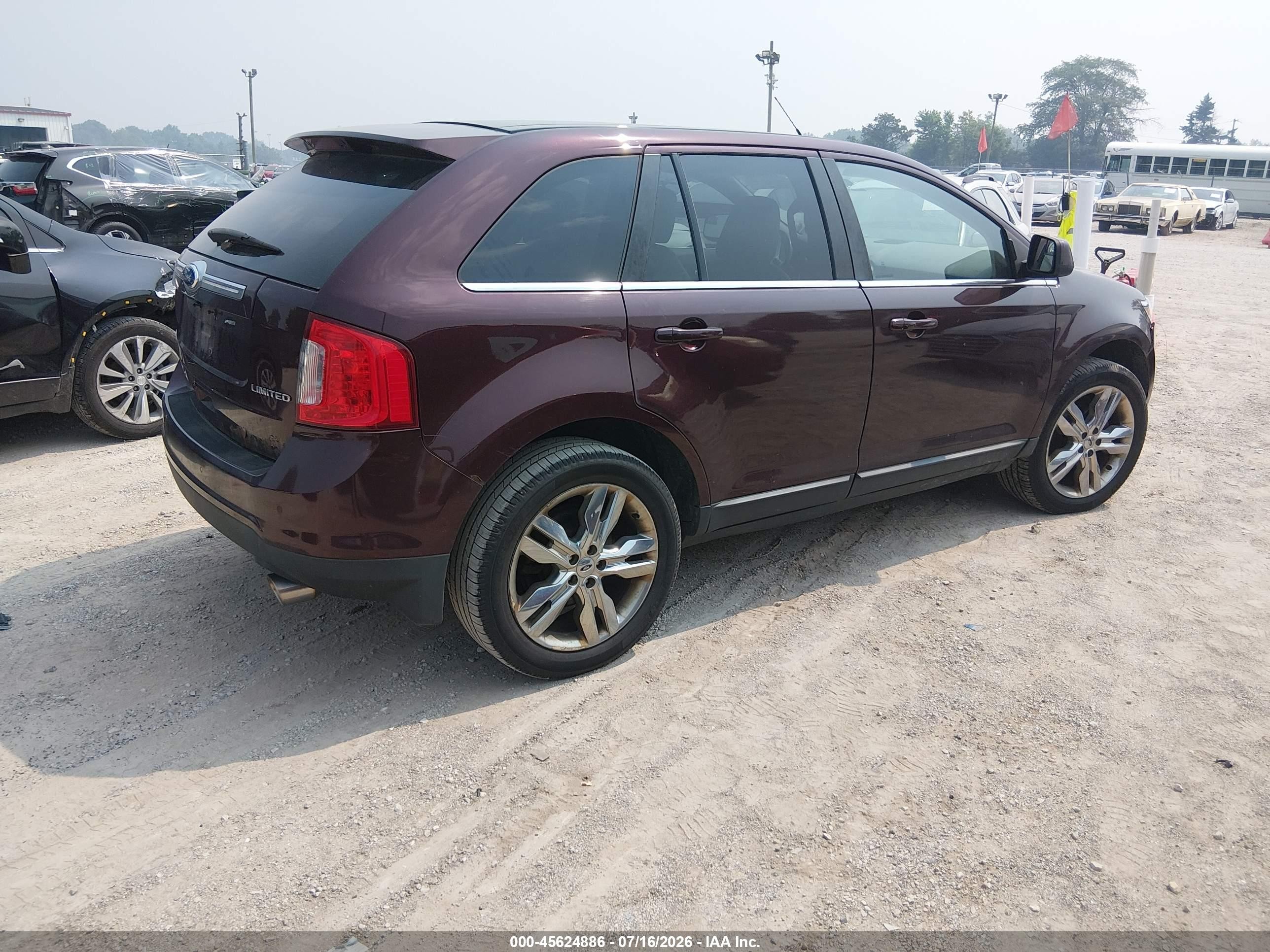 2011 Ford Edge Limited Burgundy vin: 2FMDK3KC0BBA75296