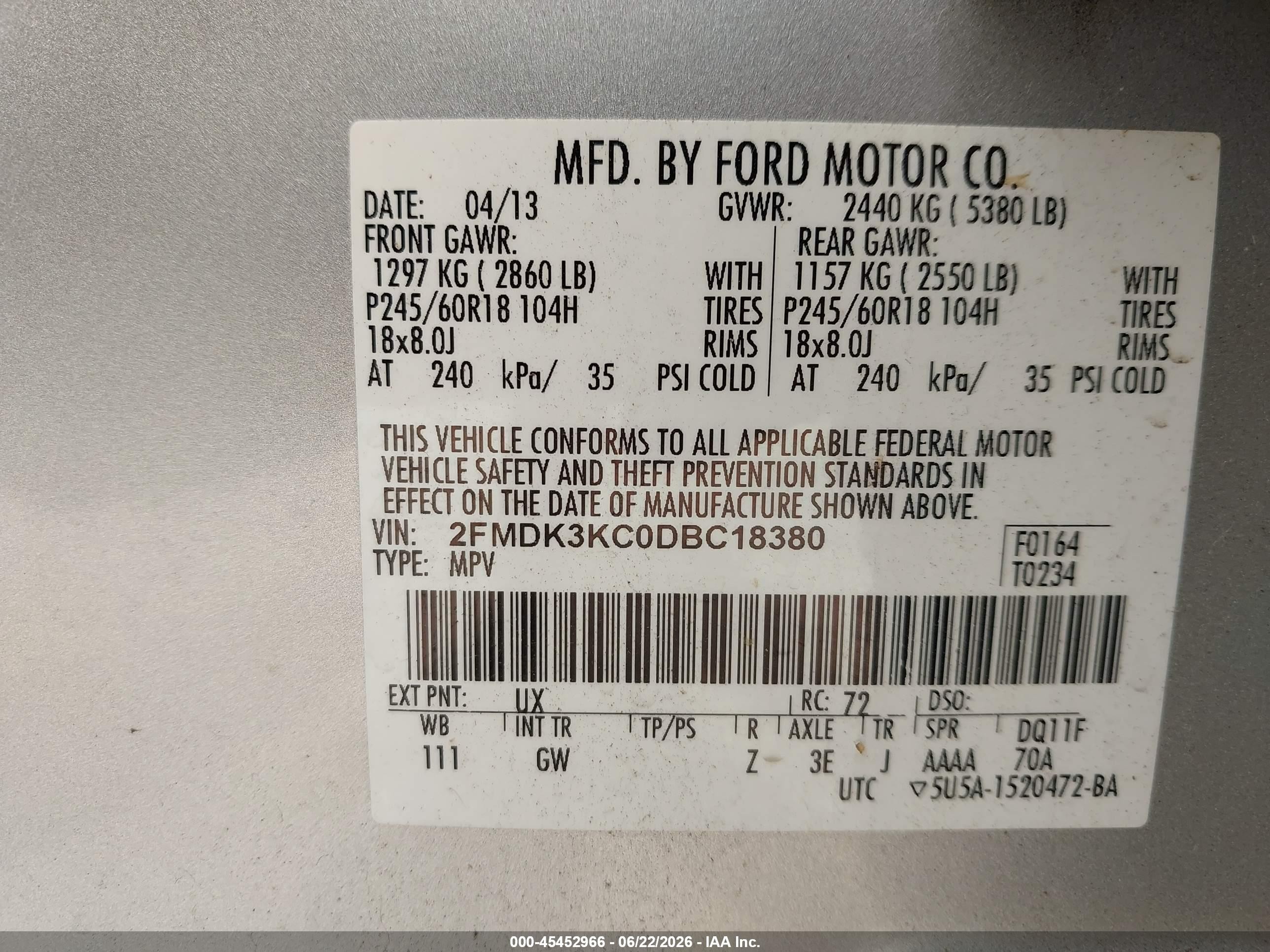 2013 Ford Edge Limited Silver vin: 2FMDK3KC0DBC18380