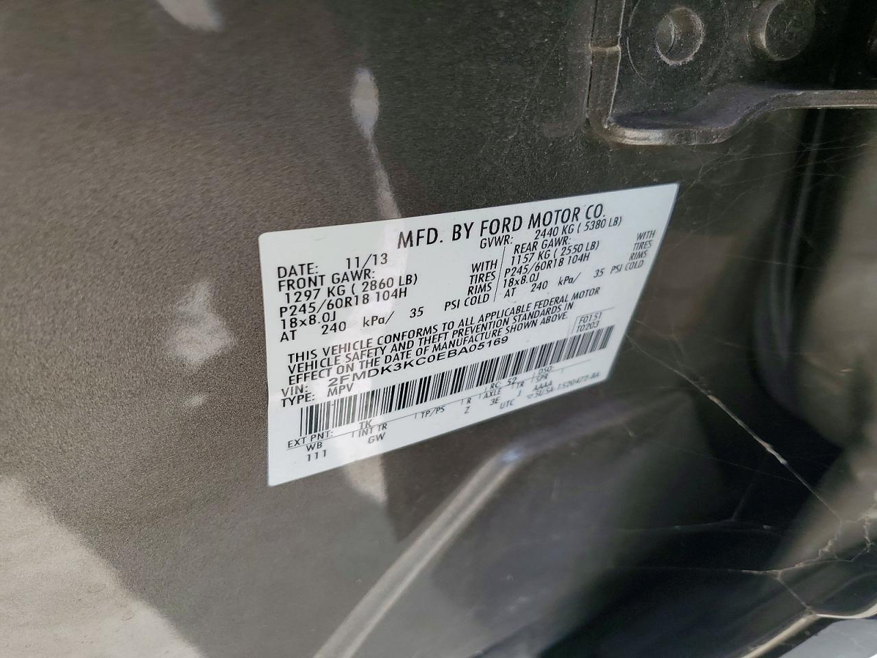 2014 Ford Edge Limited Gray vin: 2FMDK3KC0EBA05169