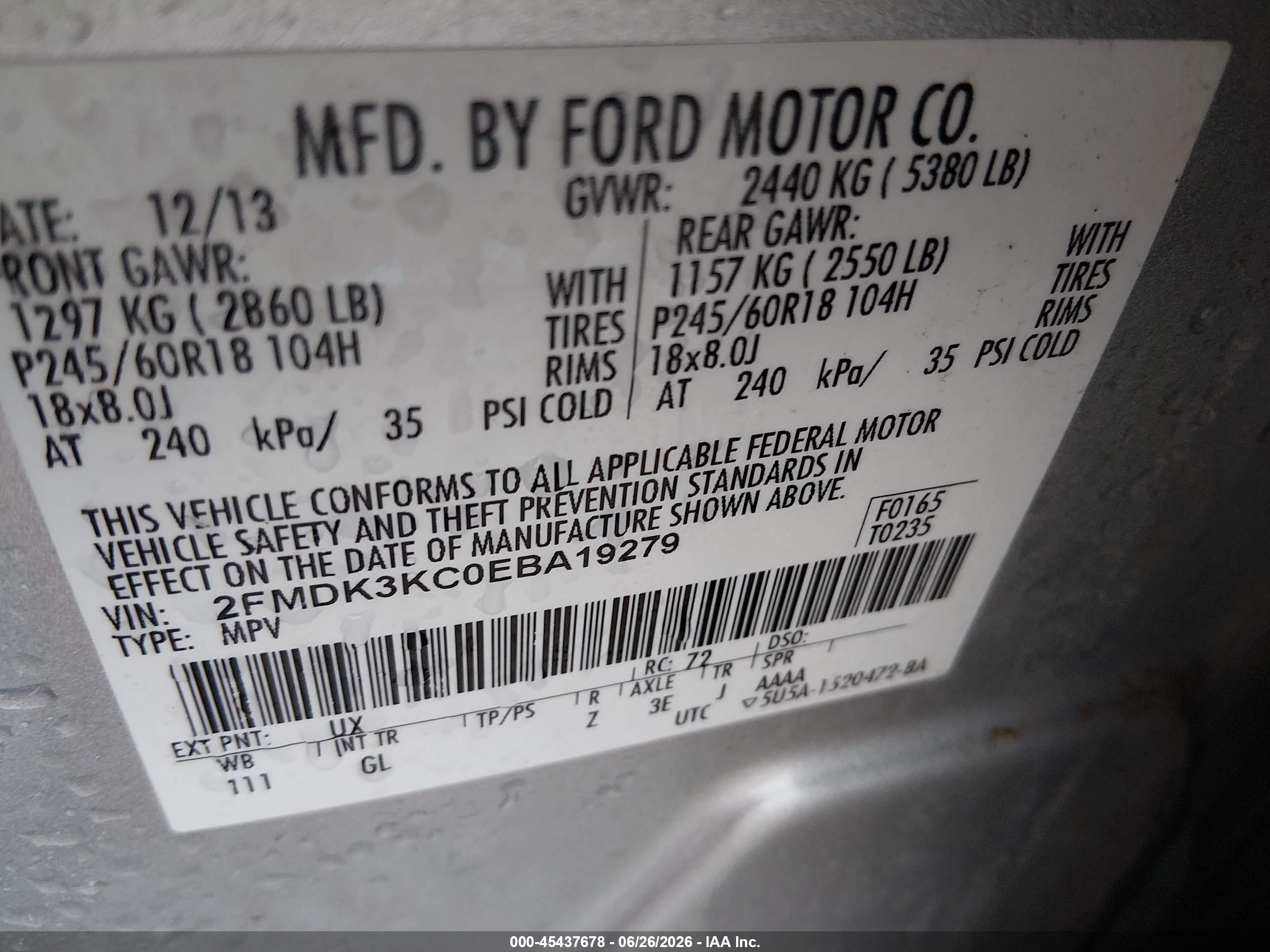 2014 Ford Edge Limited Gray vin: 2FMDK3KC0EBA19279