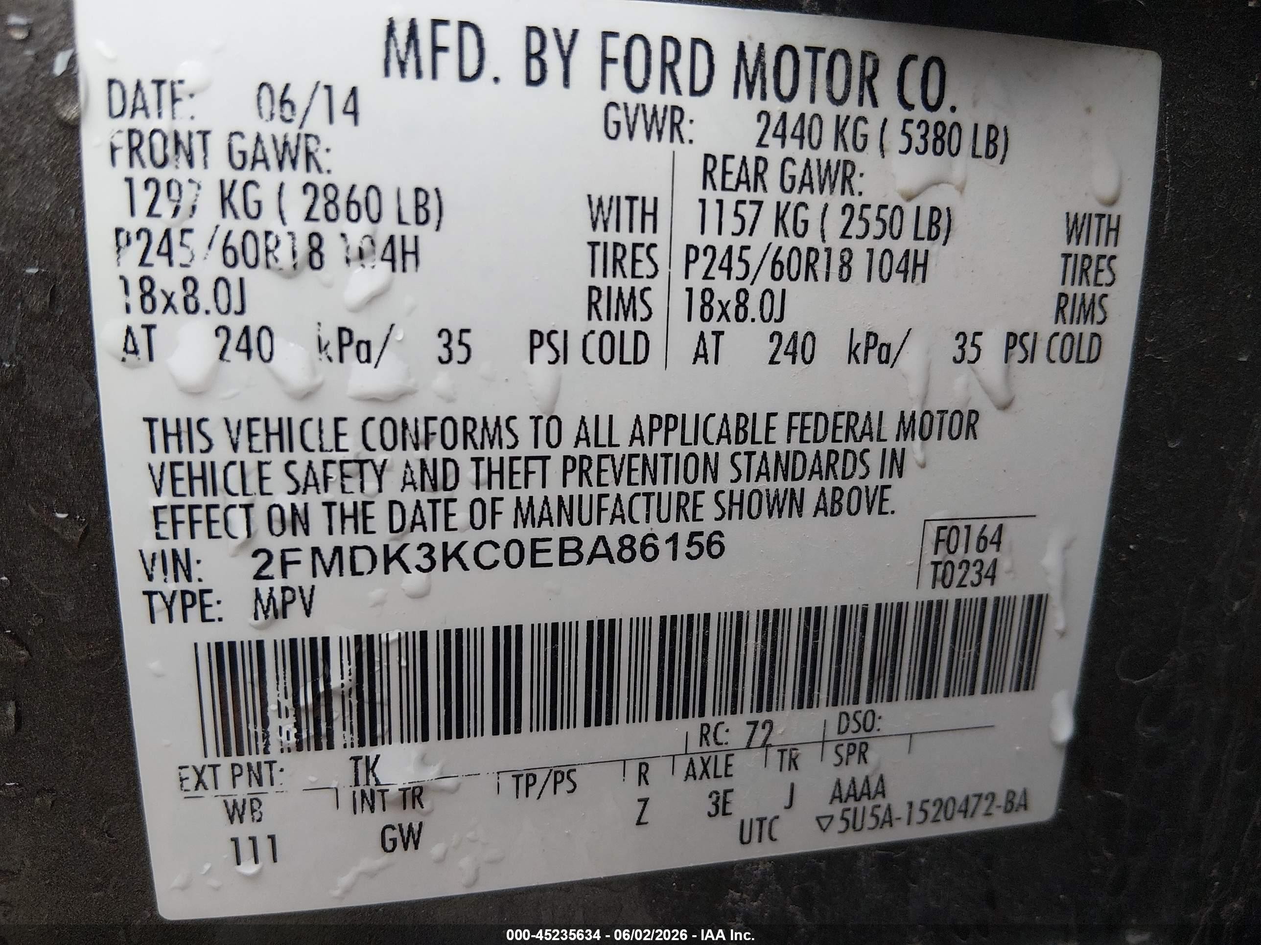 2014 Ford Edge Limited Gray vin: 2FMDK3KC0EBA86156
