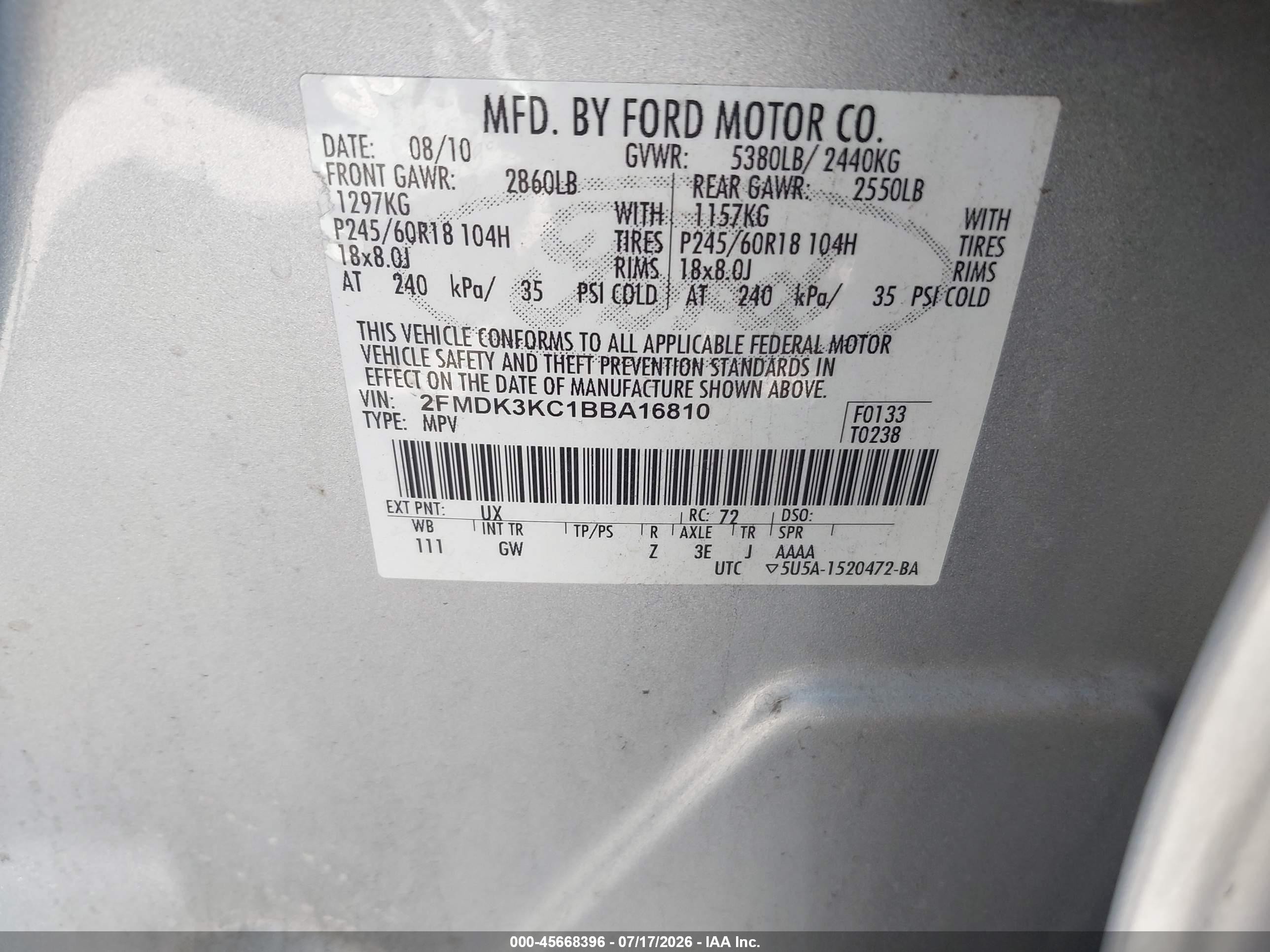 2011 Ford Edge Limited Silver vin: 2FMDK3KC1BBA16810