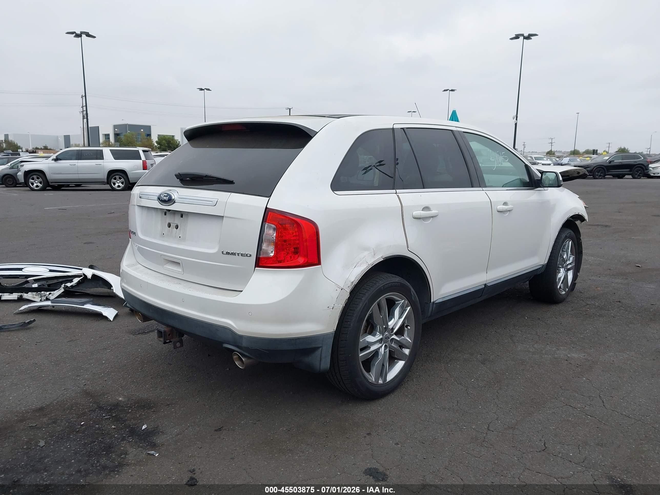 2013 Ford Edge Limited White vin: 2FMDK3KC1DBA48501