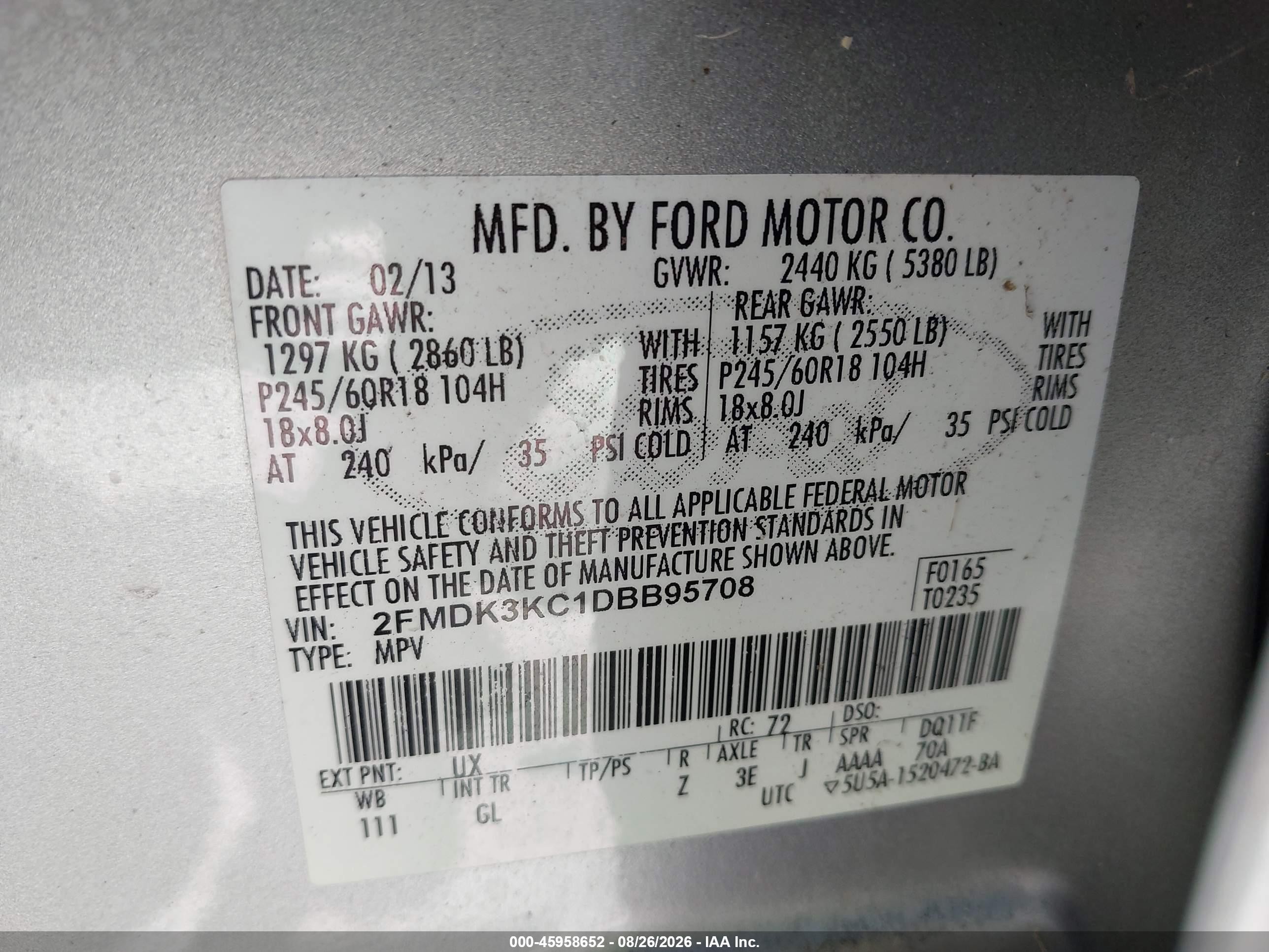 2013 Ford Edge Limited Серебряный vin: 2FMDK3KC1DBB95708