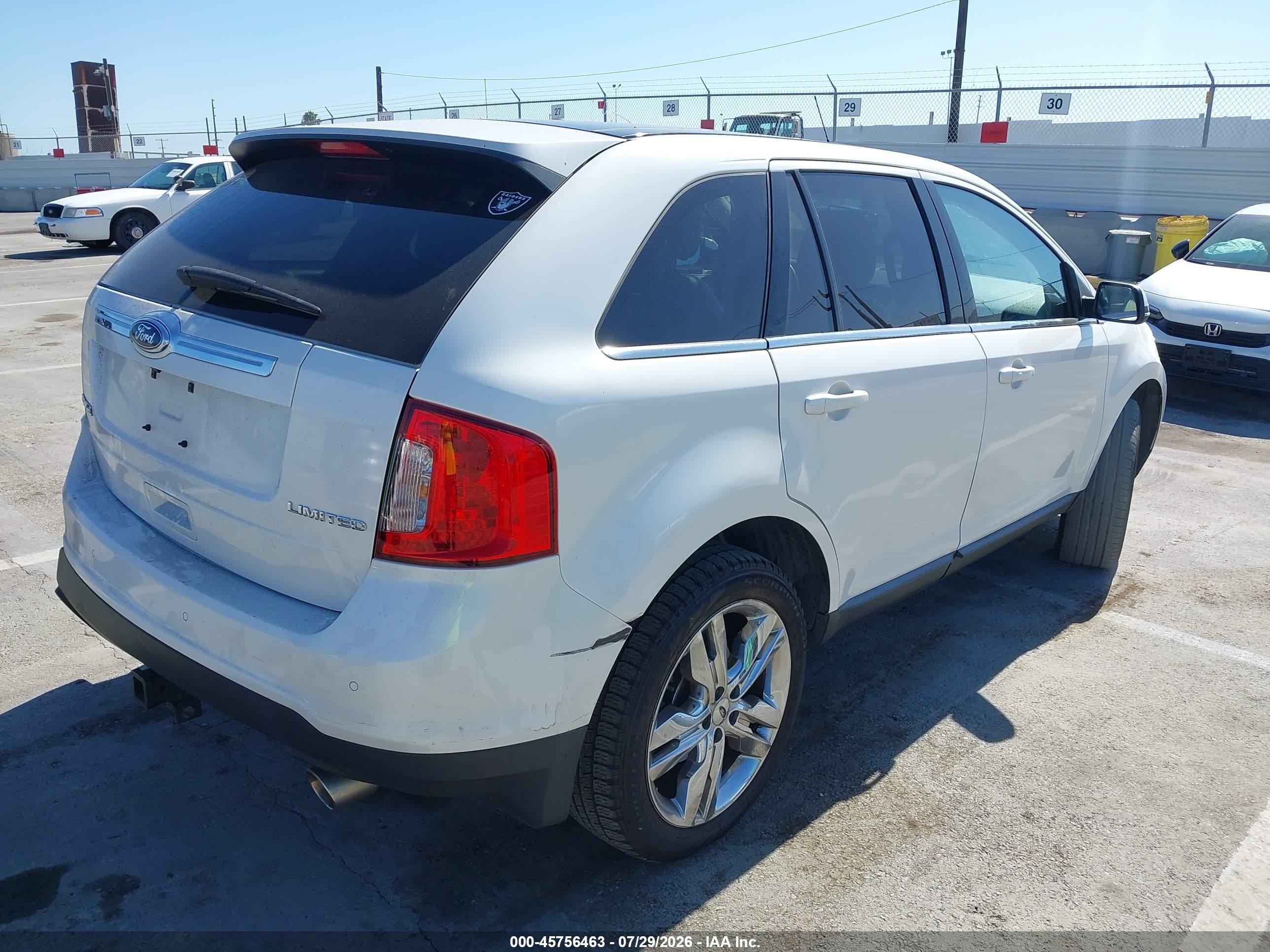 2013 Ford Edge Limited White vin: 2FMDK3KC1DBC62176