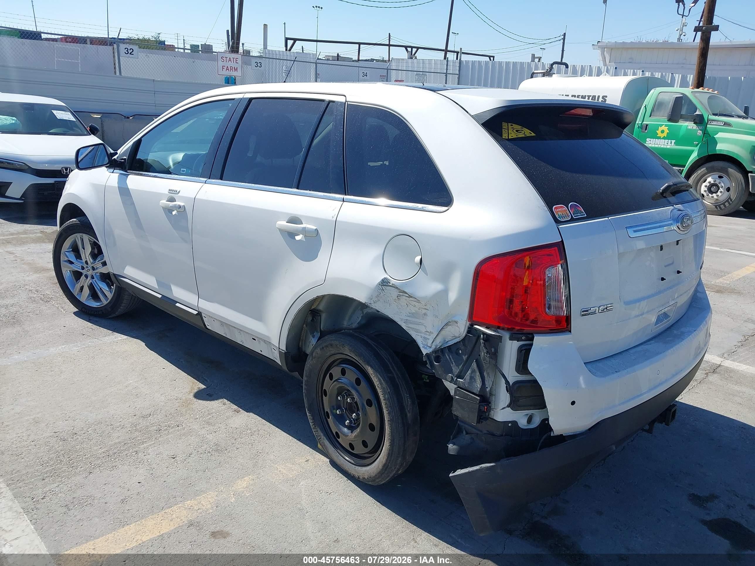 2013 Ford Edge Limited White vin: 2FMDK3KC1DBC62176