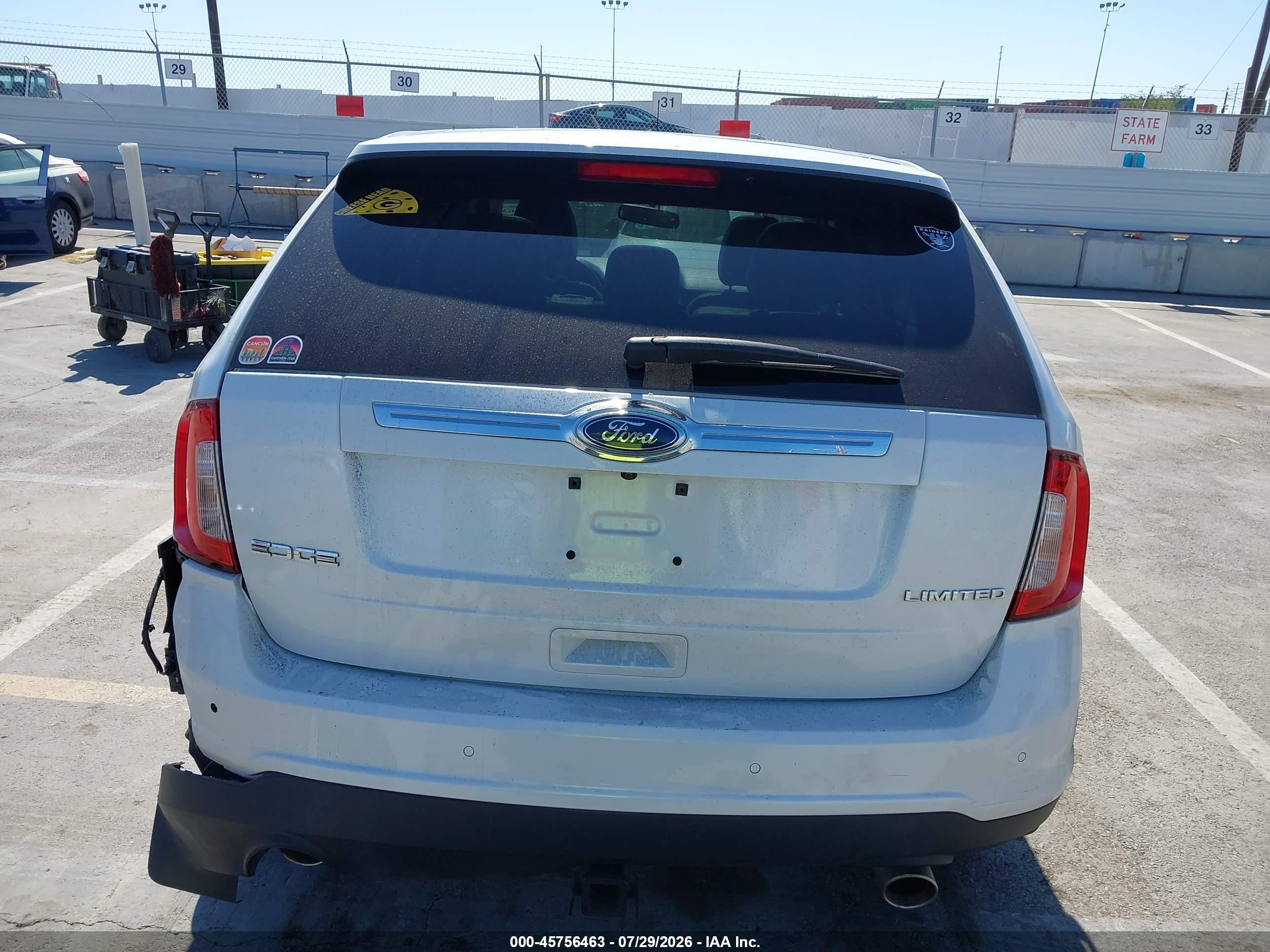 2013 Ford Edge Limited White vin: 2FMDK3KC1DBC62176