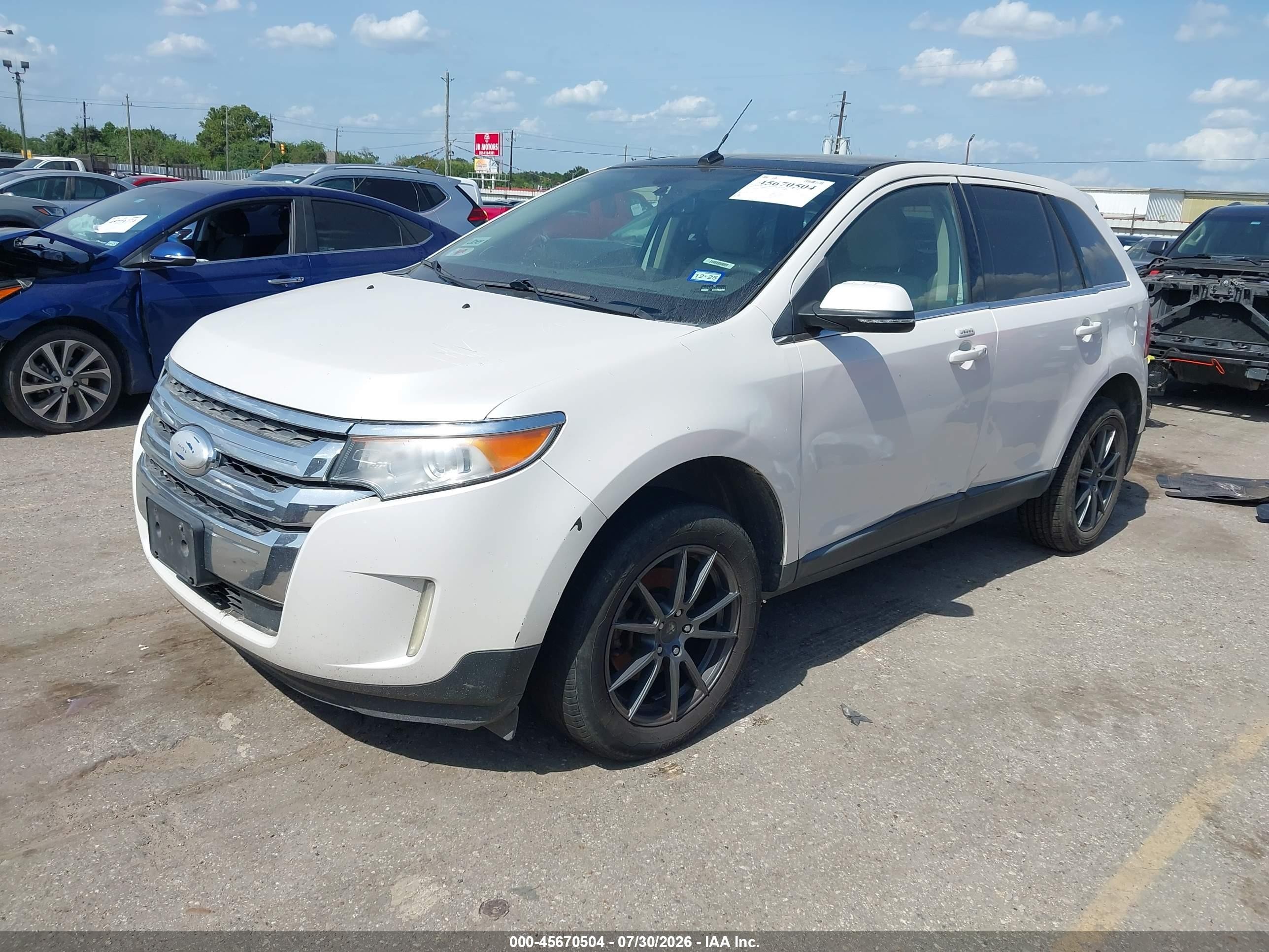 2014 Ford Edge Limited White vin: 2FMDK3KC1EBB31279