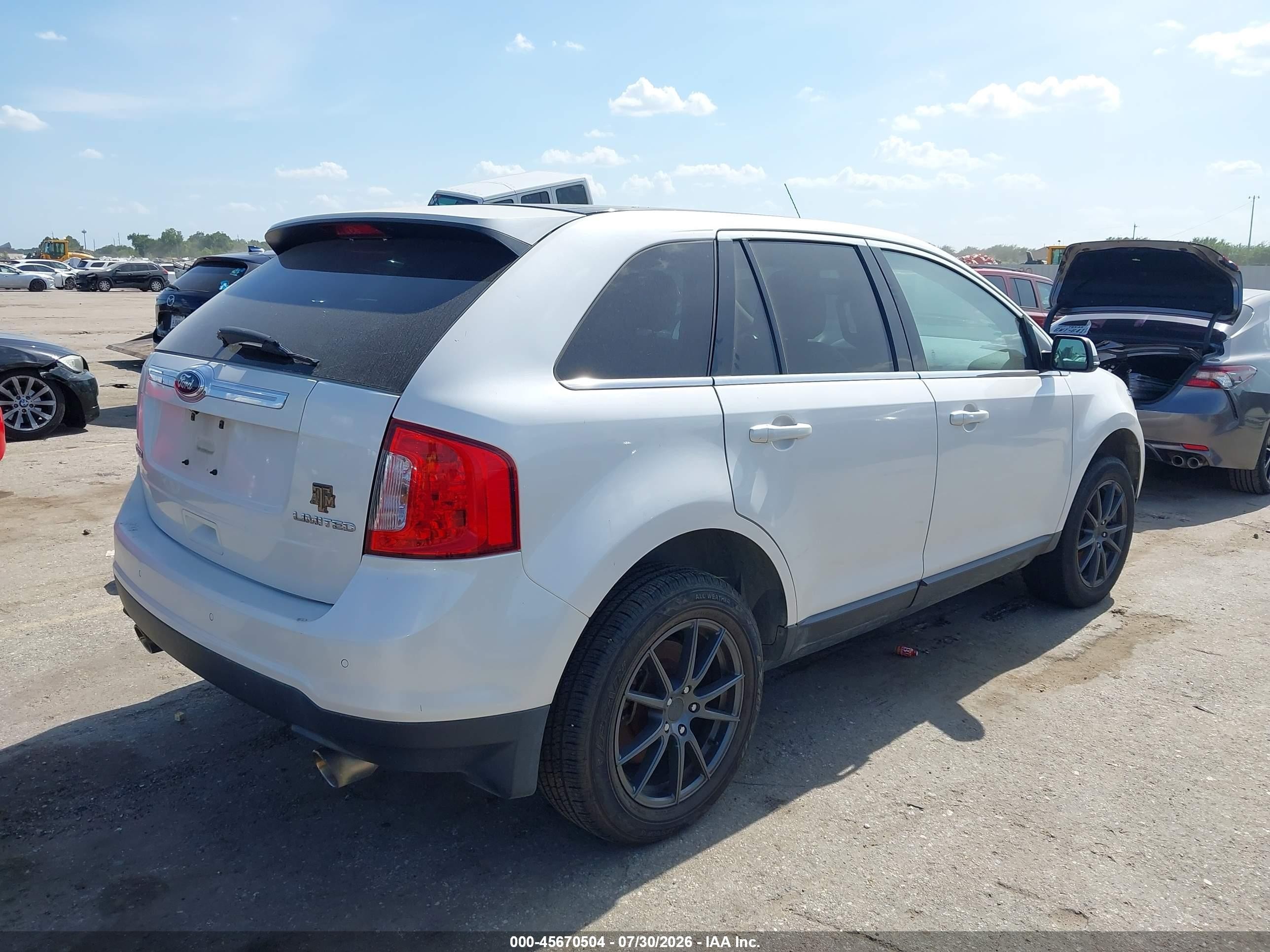 2014 Ford Edge Limited White vin: 2FMDK3KC1EBB31279