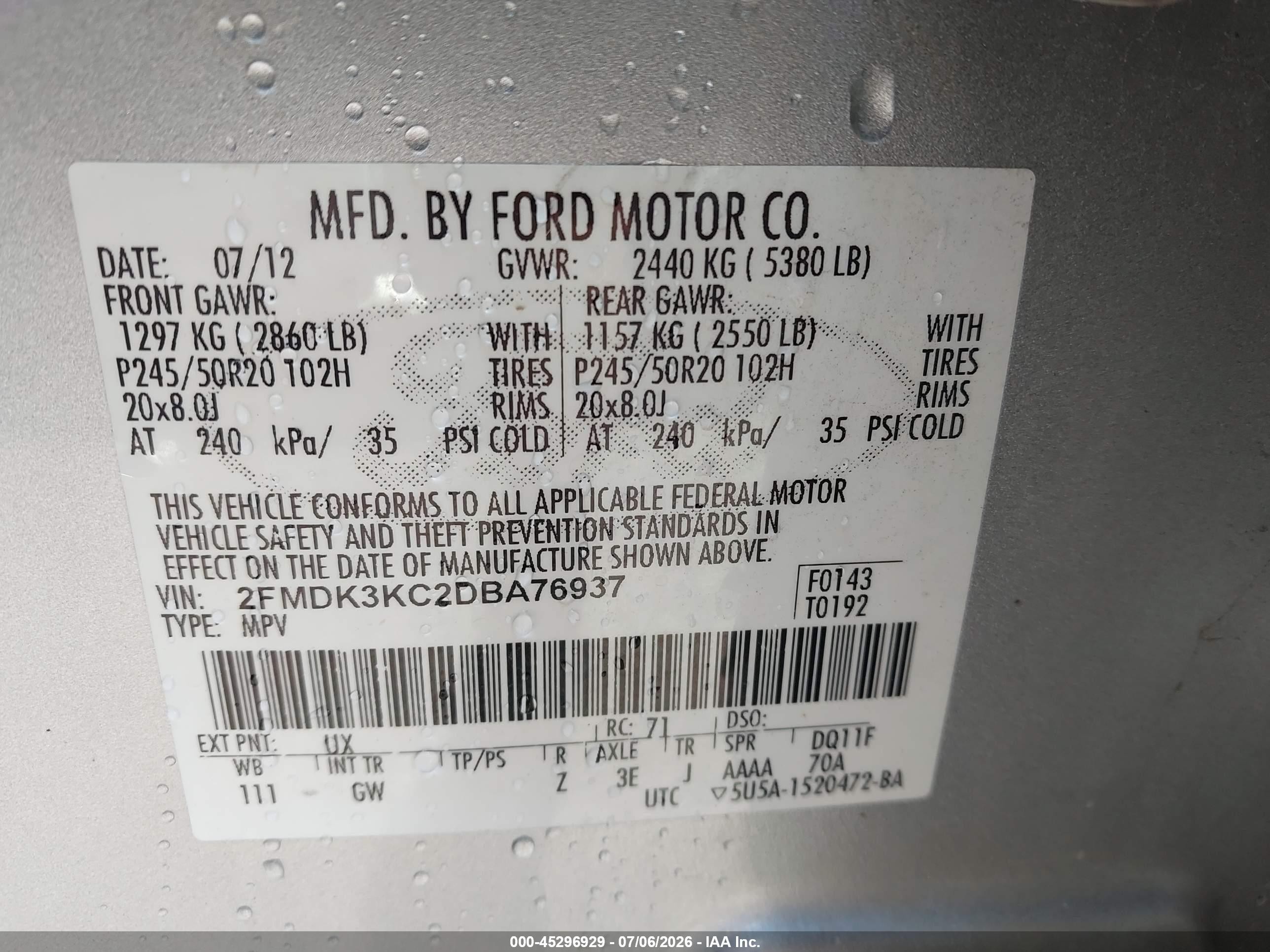 2013 Ford Edge Limited Silver vin: 2FMDK3KC2DBA76937