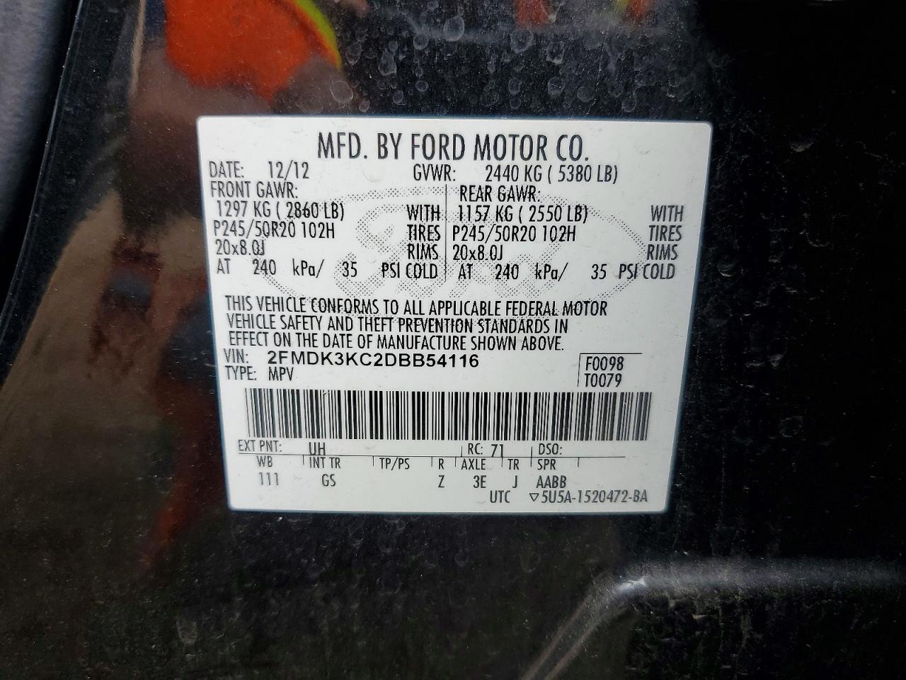 2013 Ford Edge Limited Черный vin: 2FMDK3KC2DBB54116