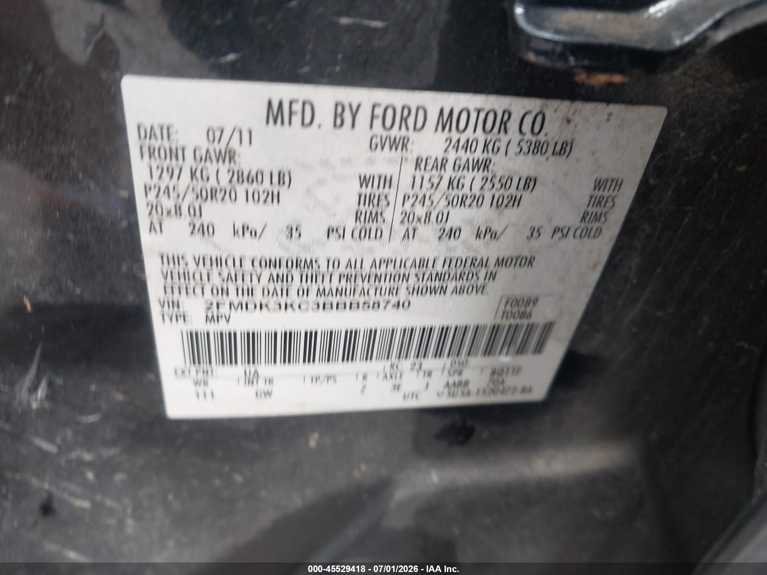2011 Ford Edge Limited Black vin: 2FMDK3KC3BBB58740