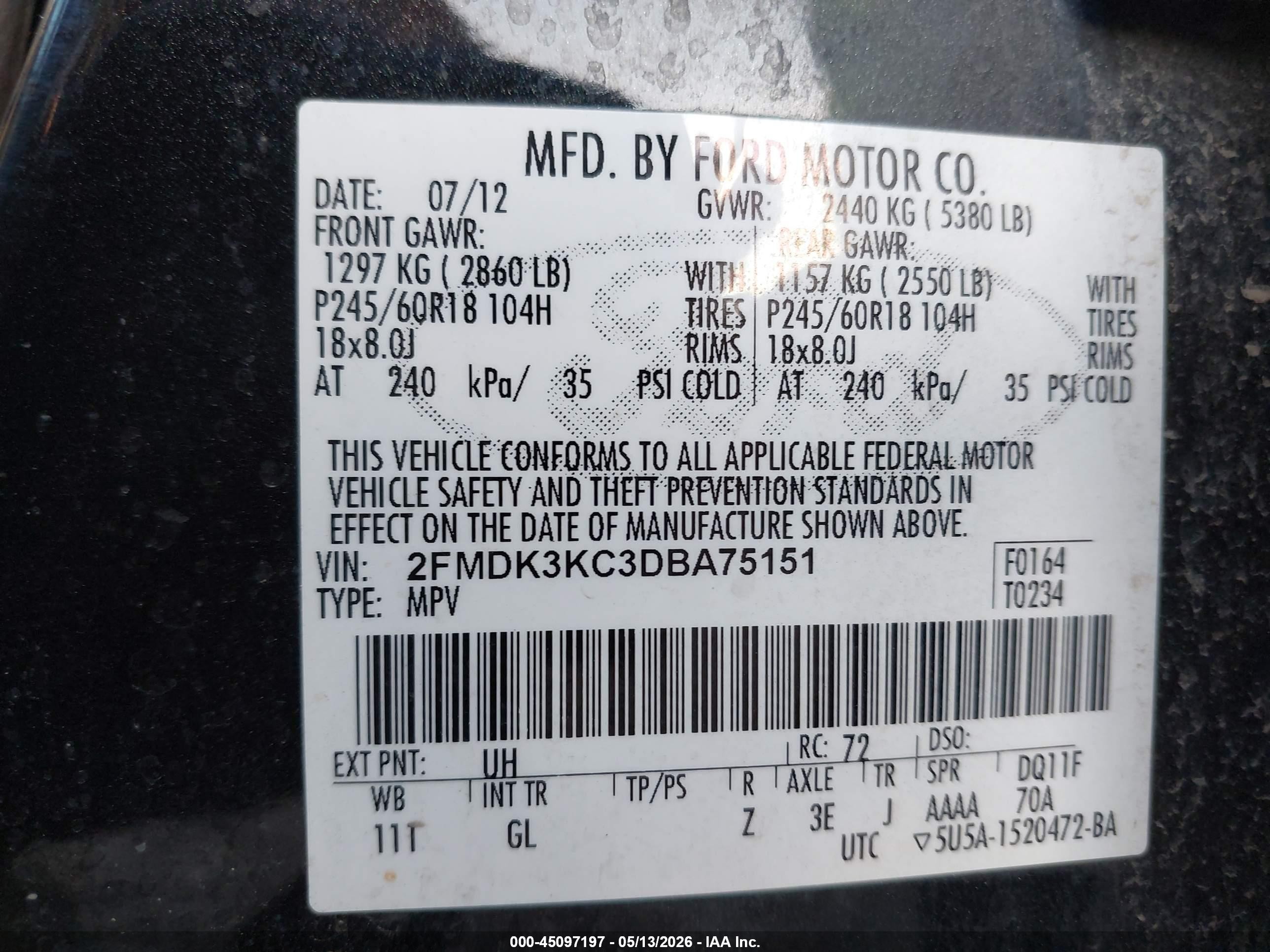 2013 Ford Edge Limited Black vin: 2FMDK3KC3DBA75151