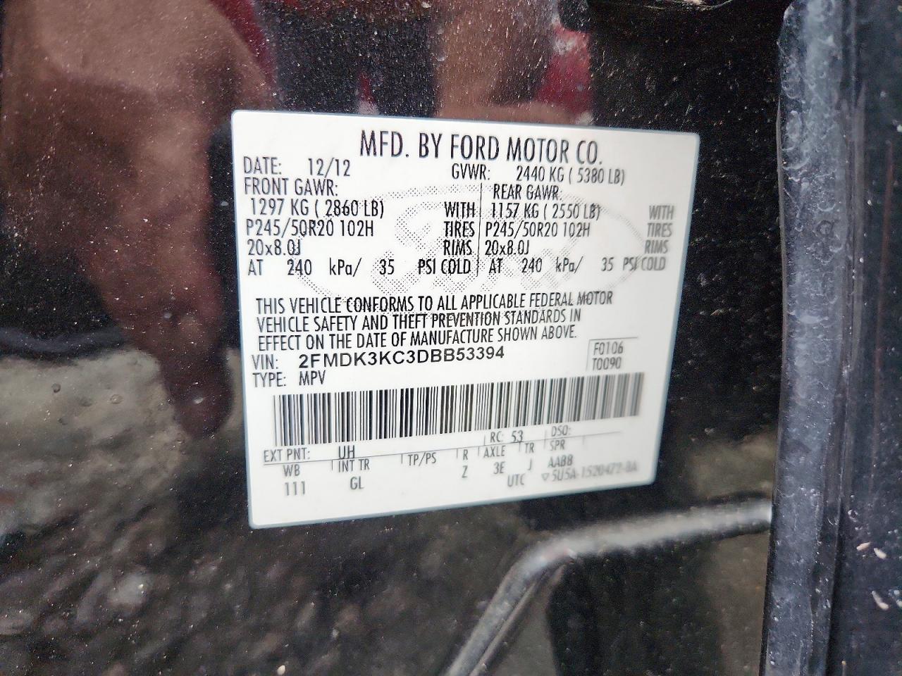 2013 Ford Edge Limited Black vin: 2FMDK3KC3DBB53394