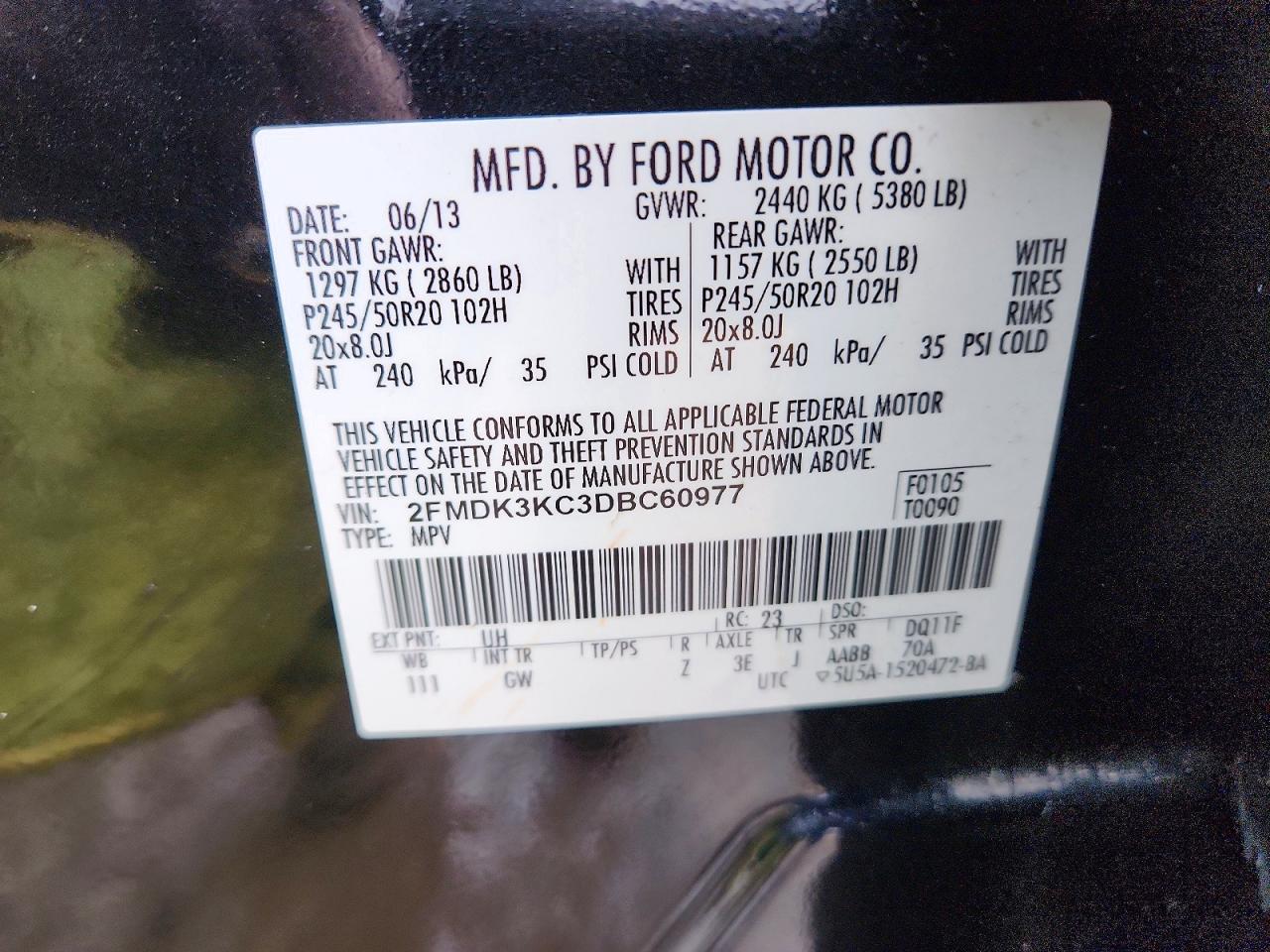 2013 Ford Edge Limited Black vin: 2FMDK3KC3DBC60977
