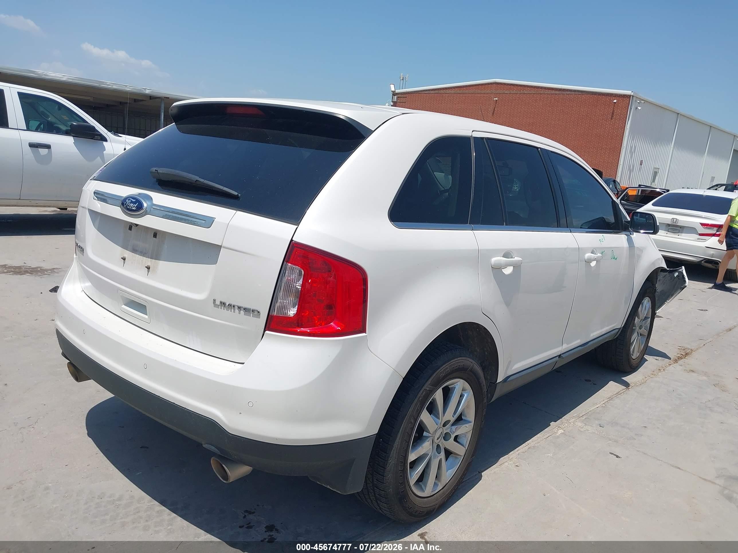 2014 Ford Edge Limited White vin: 2FMDK3KC3EBB29663