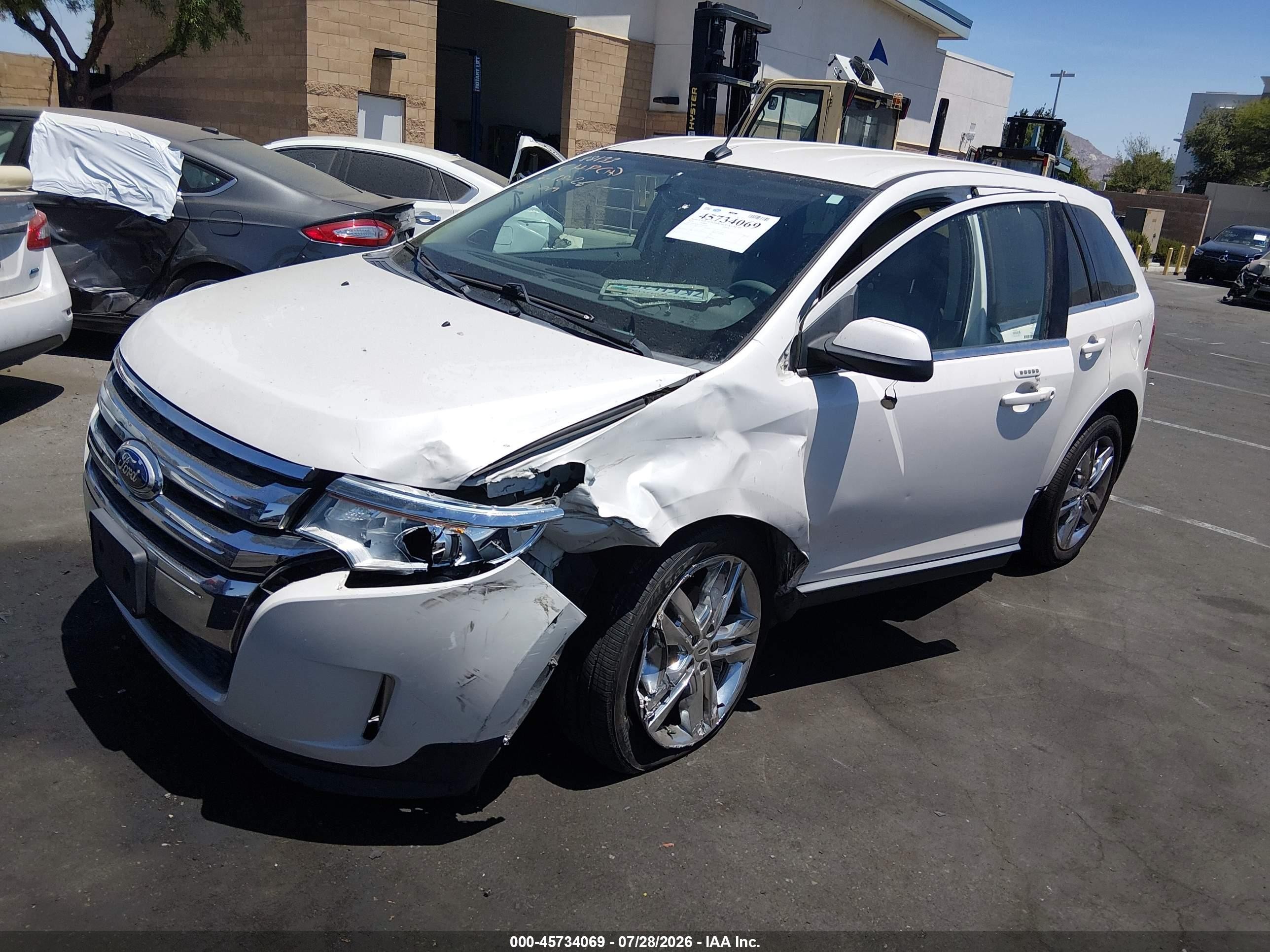 2014 Ford Edge Limited White vin: 2FMDK3KC3EBB41229