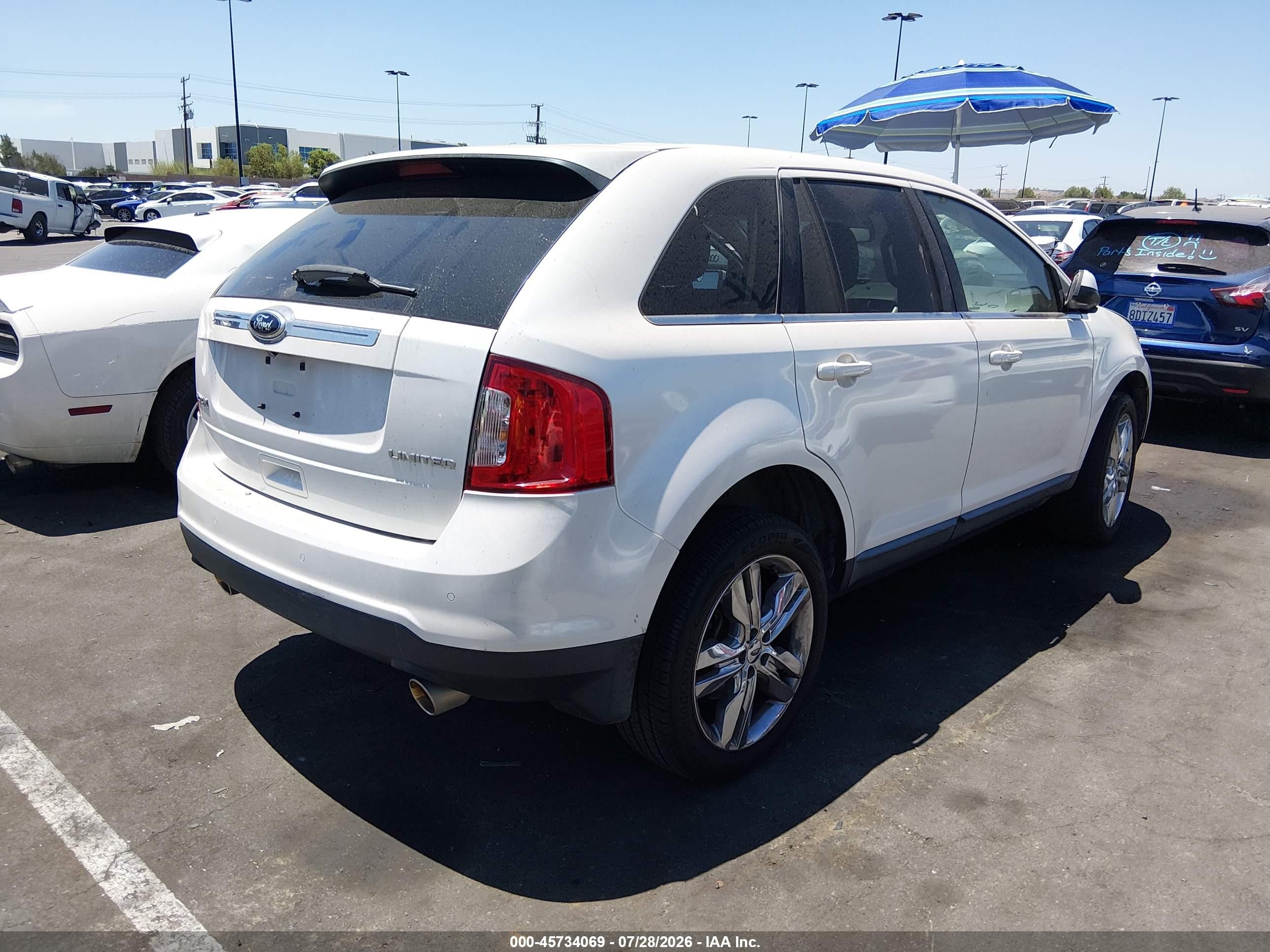 2014 Ford Edge Limited White vin: 2FMDK3KC3EBB41229
