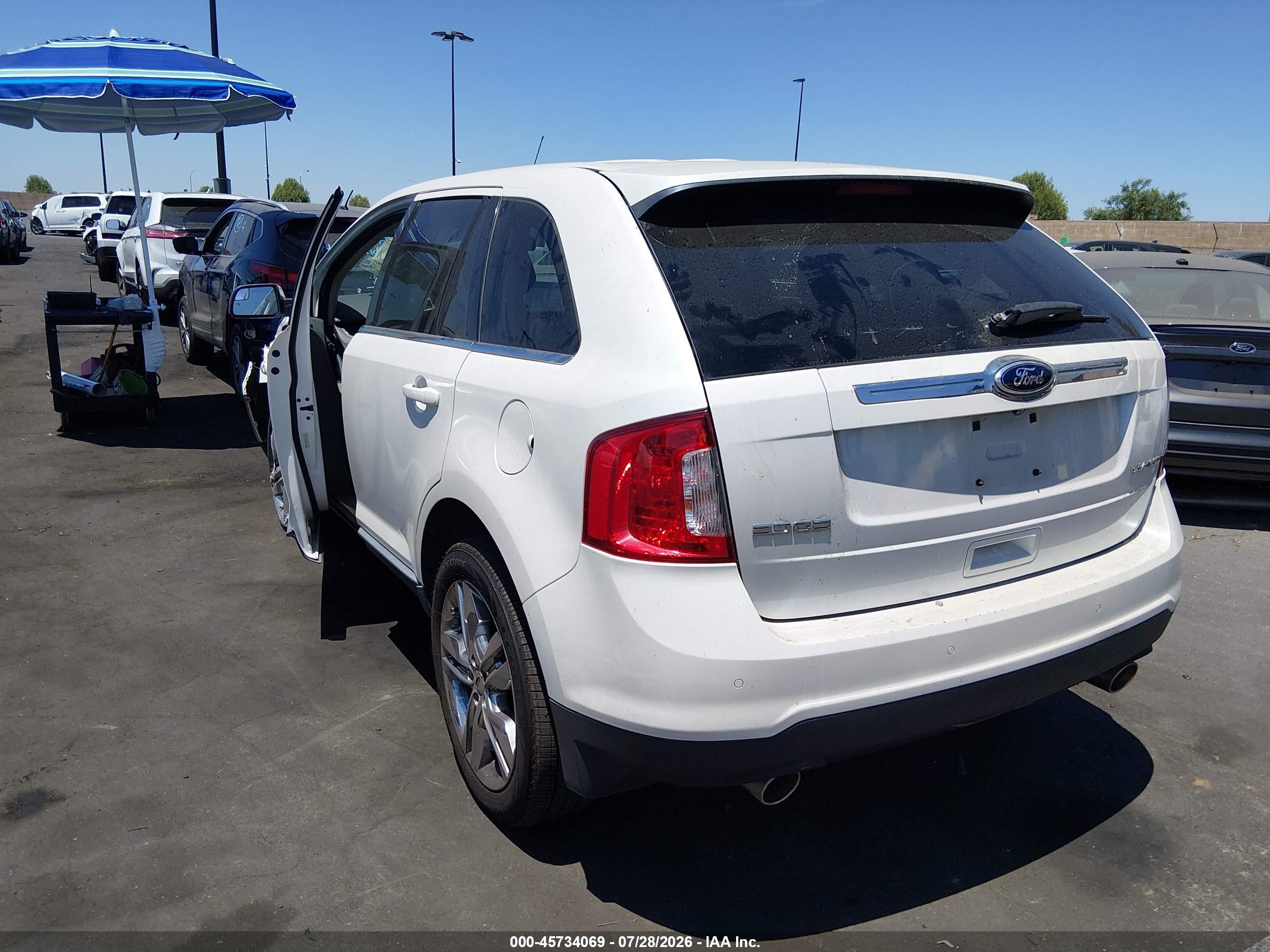 2014 Ford Edge Limited White vin: 2FMDK3KC3EBB41229