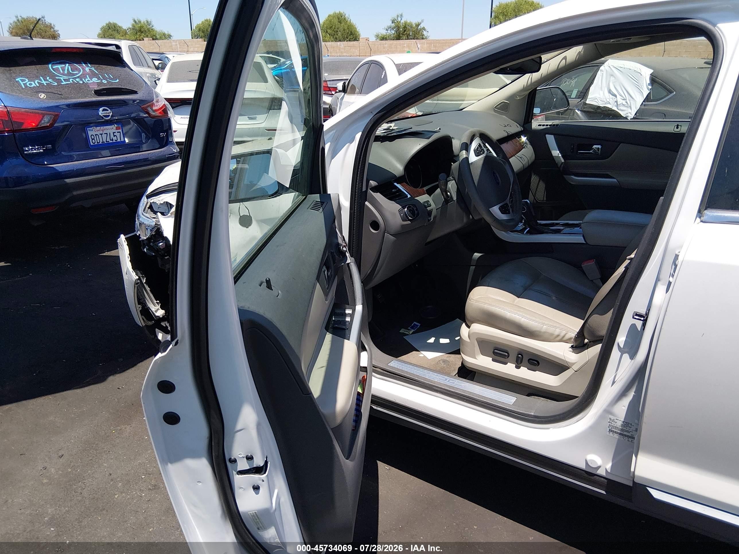 2014 Ford Edge Limited White vin: 2FMDK3KC3EBB41229