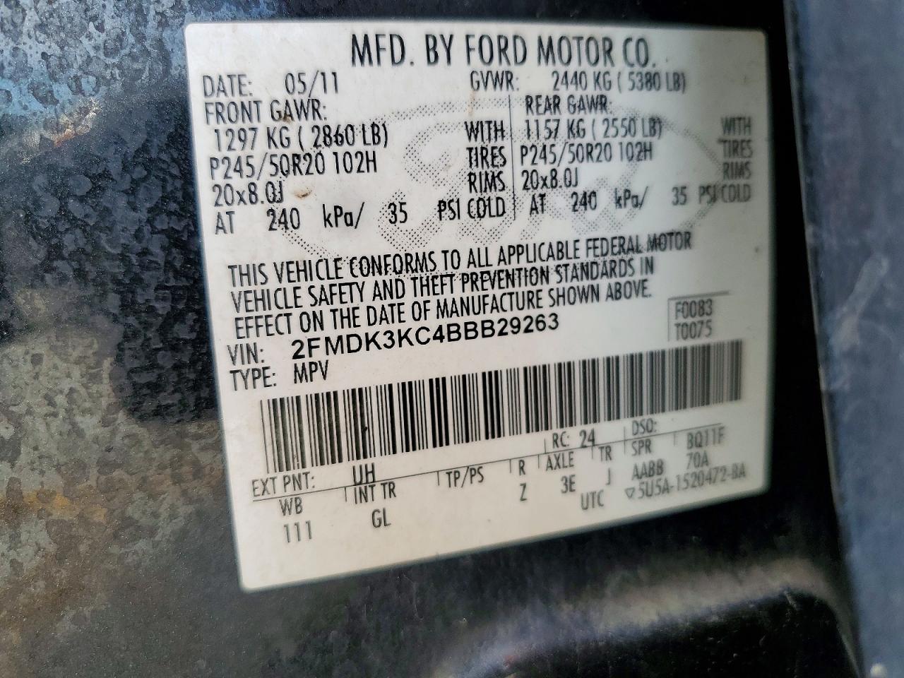 2011 Ford Edge Limited Black vin: 2FMDK3KC4BBB29263