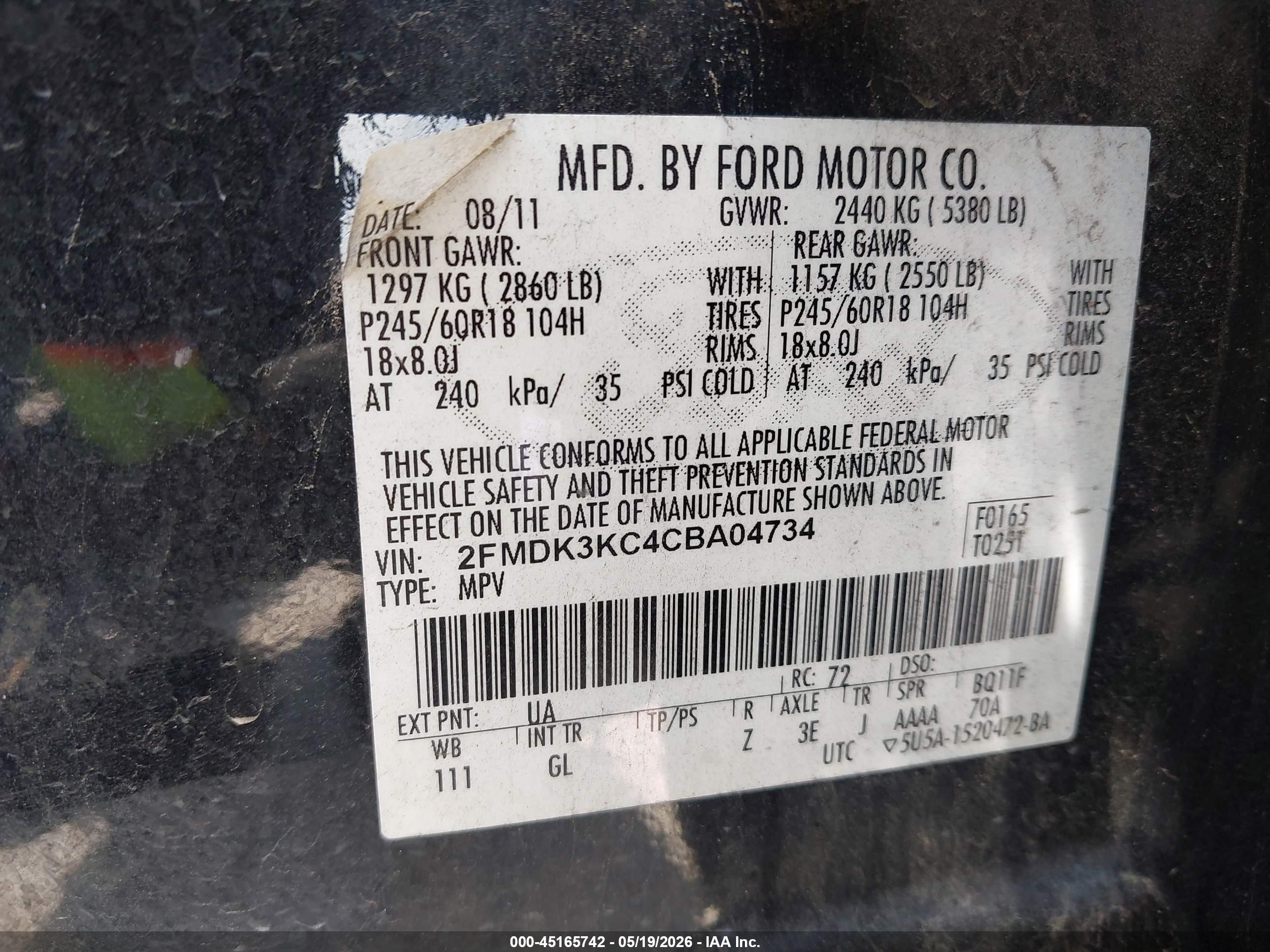 2012 Ford Edge Limited Black vin: 2FMDK3KC4CBA04734