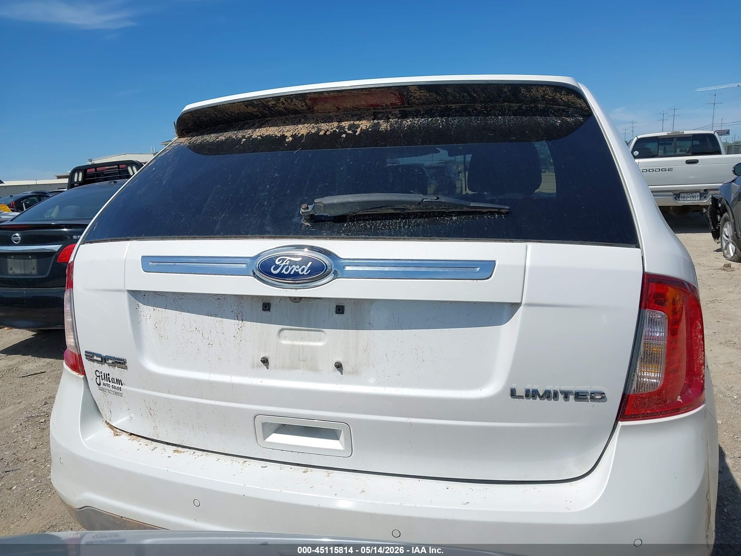 2012 Ford Edge Limited White vin: 2FMDK3KC4CBA15667